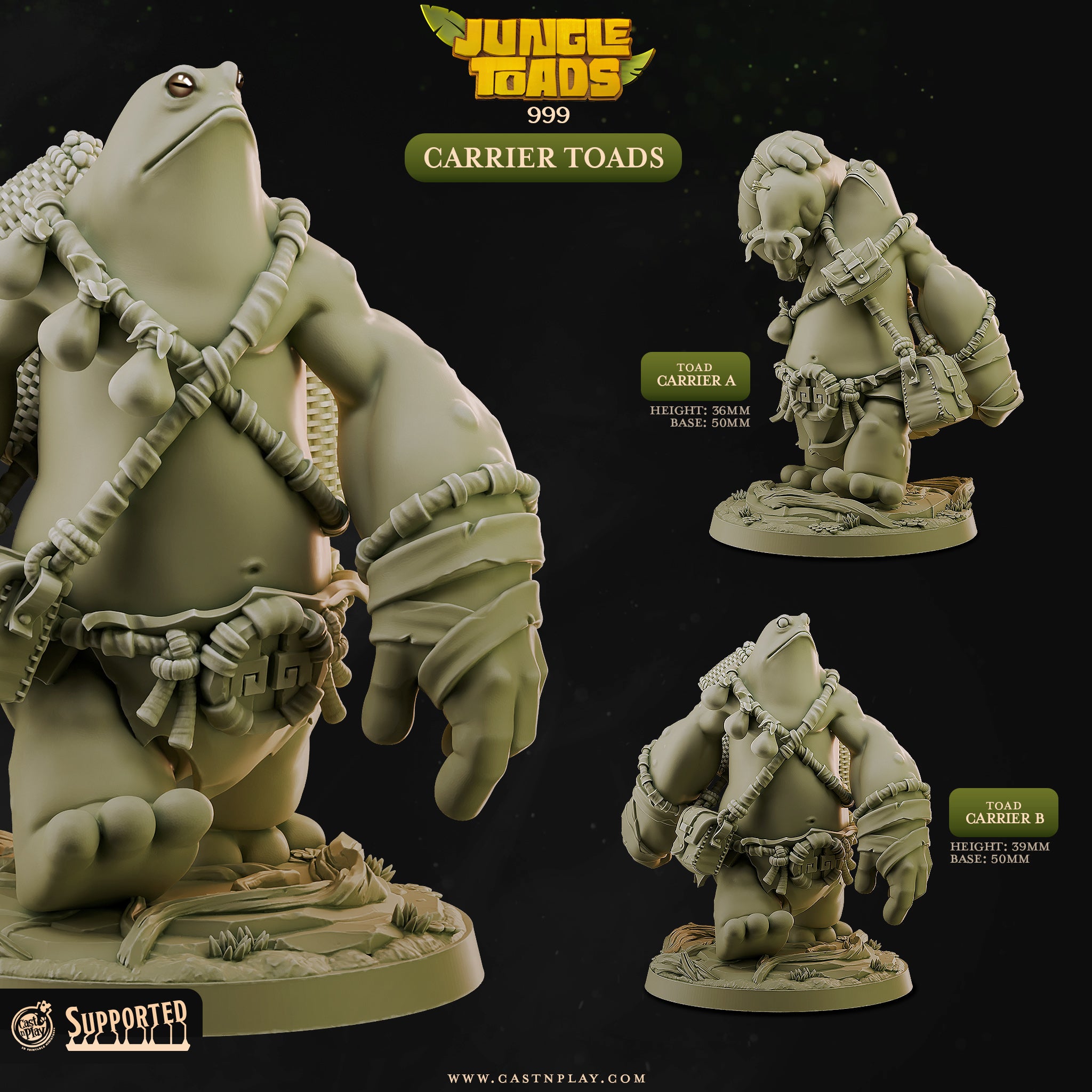 Carrier Toads - aus der Reihe Jungle Toads von Cast n Play