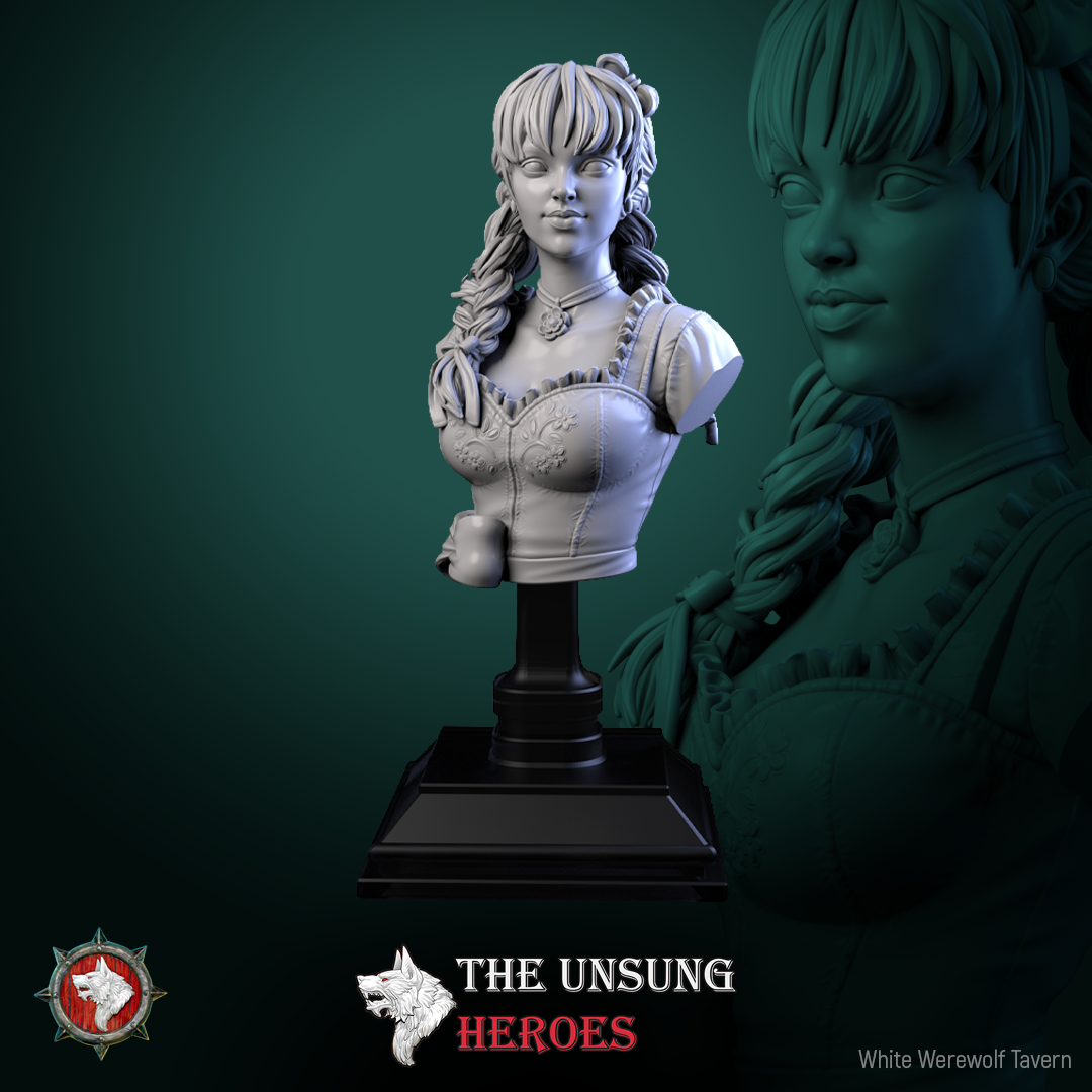 Madame Pachadora Bust with Base - from the series Cirque Phantasmagoria 1 - White Werewolf Tavern