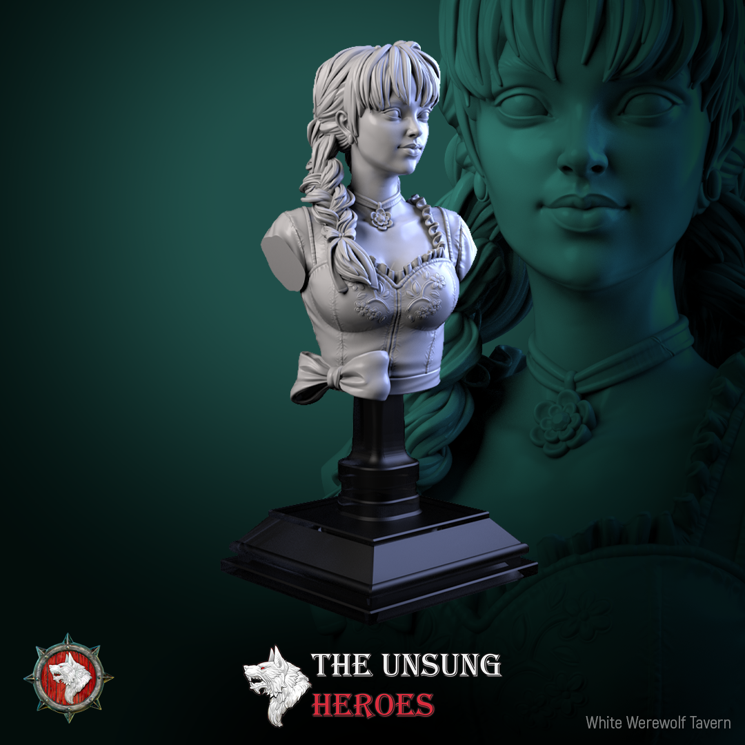 Madame Pachadora Bust with Base - from the series Cirque Phantasmagoria 1 - White Werewolf Tavern