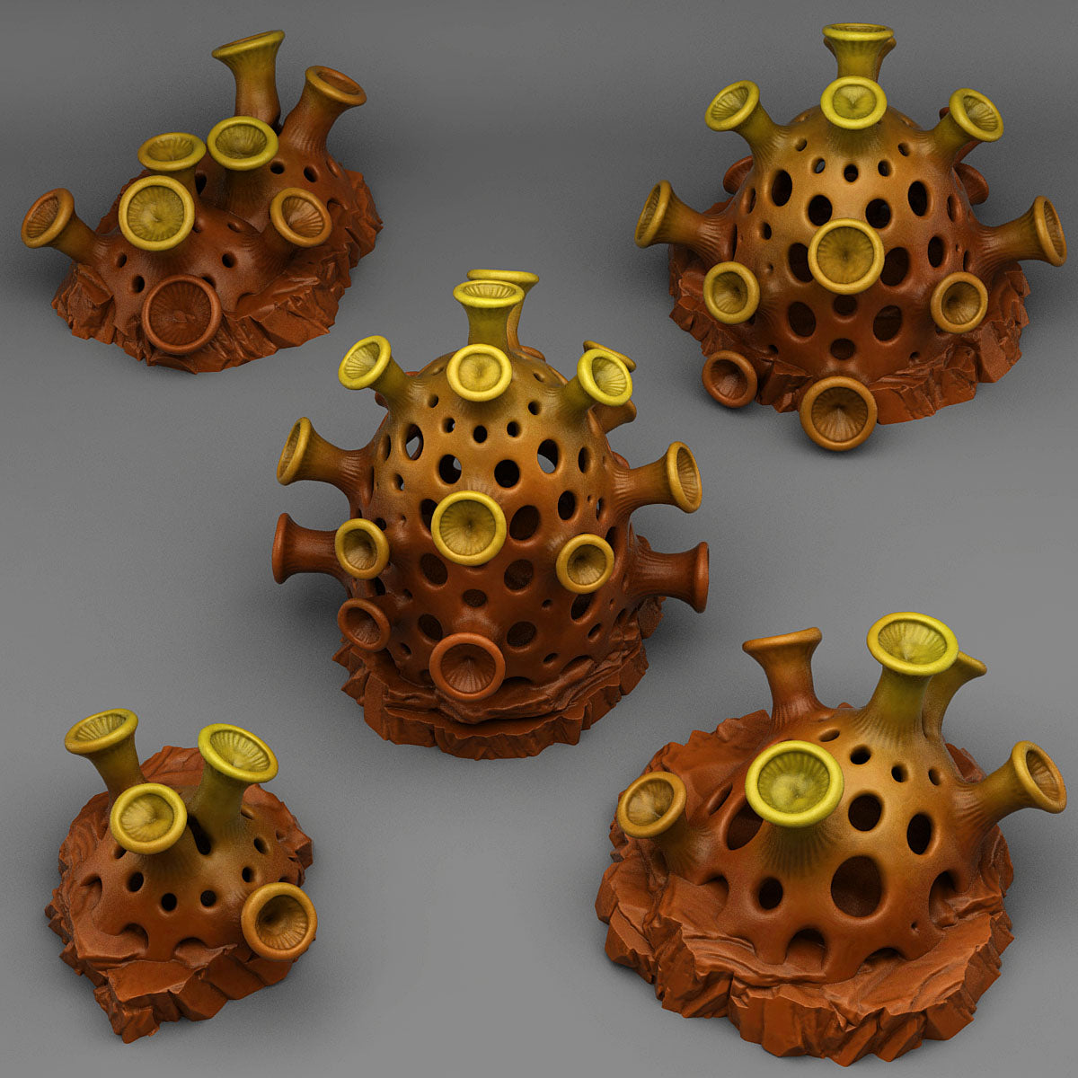Alien Mushrooms - Plants & Rocks Okt - Print Your Monsters
