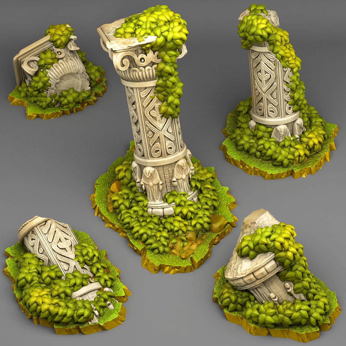 Ancient Ruins - Plants & Rocks Nov - Print Your Monsters