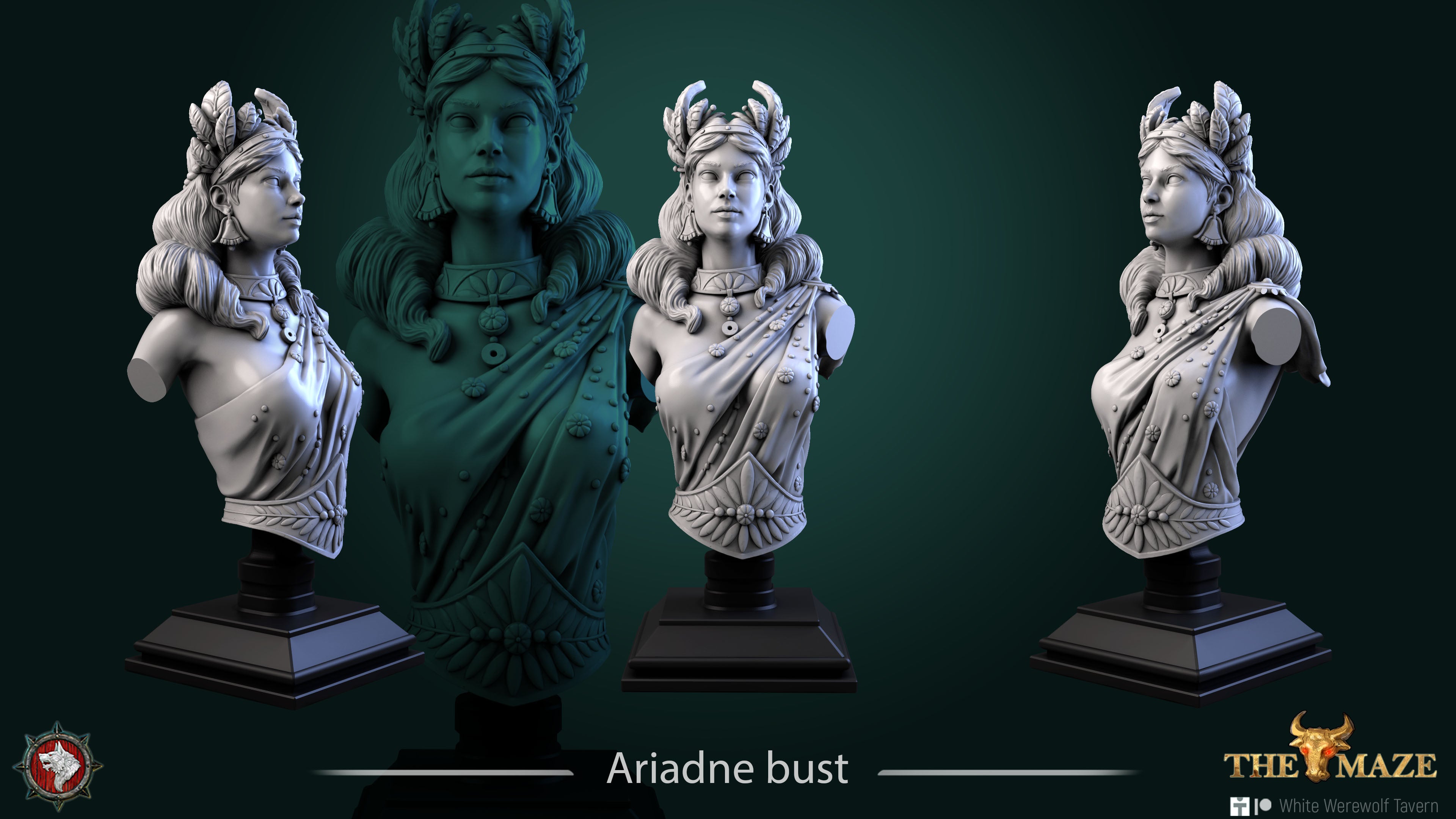 Ariadne - Bust aus der Reihe The Maze von White Werewolf Tavern