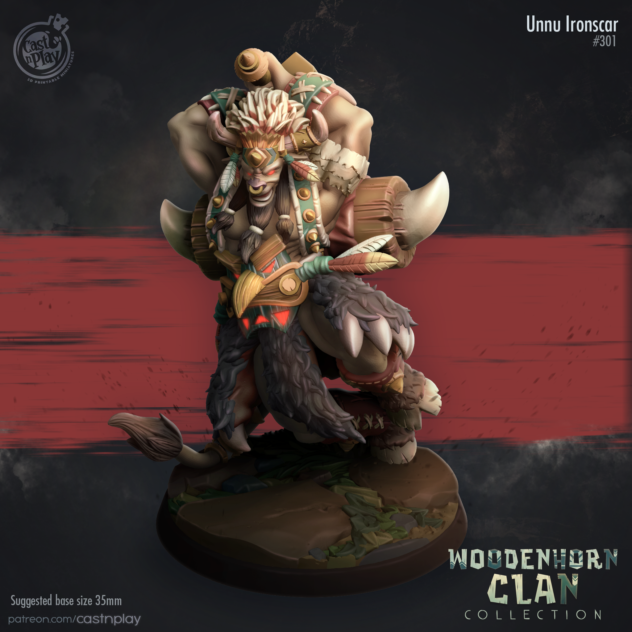 Unnu Ironscar - Woodenhorn Clan - Cast n Play