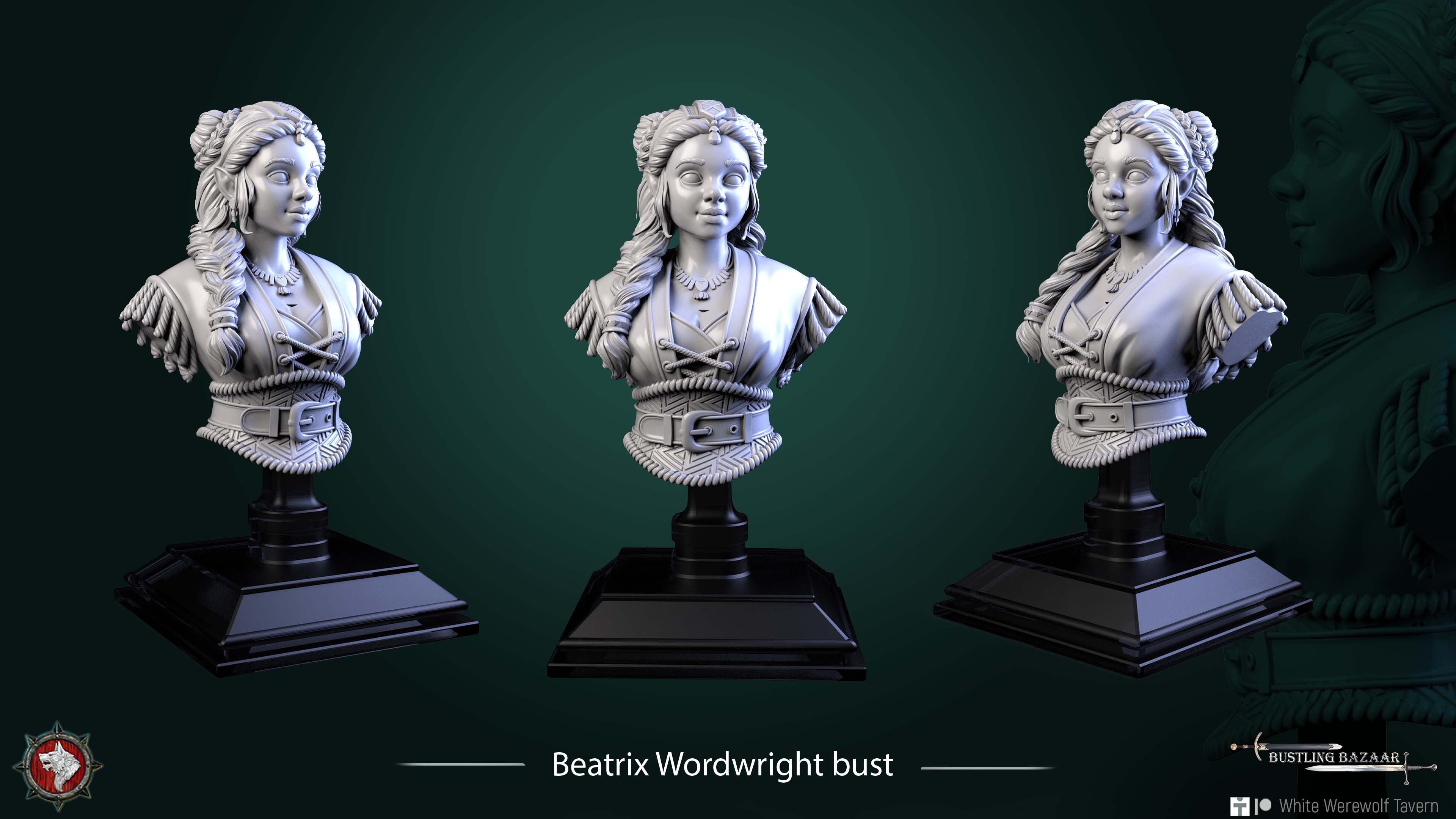 Beatrix Wordwright - Bust aus der Reihe Bustling Bazaar von White Werewolf Tavern