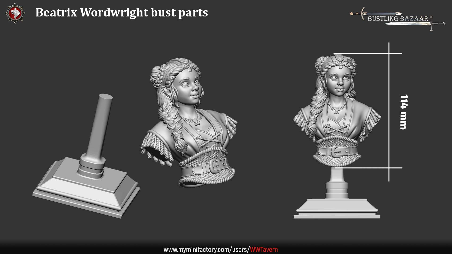 Beatrix Wordwright - Bust aus der Reihe Bustling Bazaar von White Werewolf Tavern