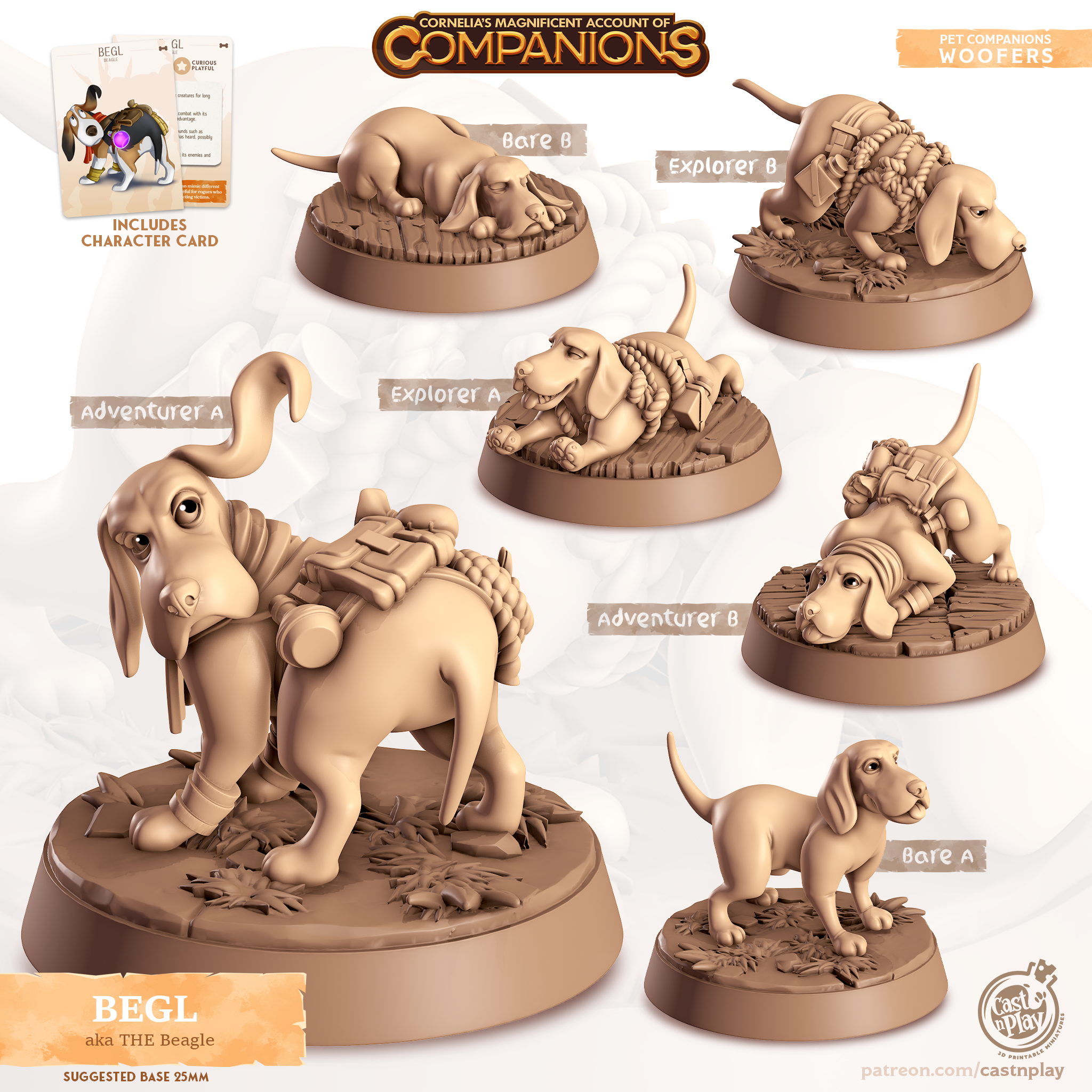 Beagle - Dogs - Begl - Animal Companions by Cornelia - Cast n Play