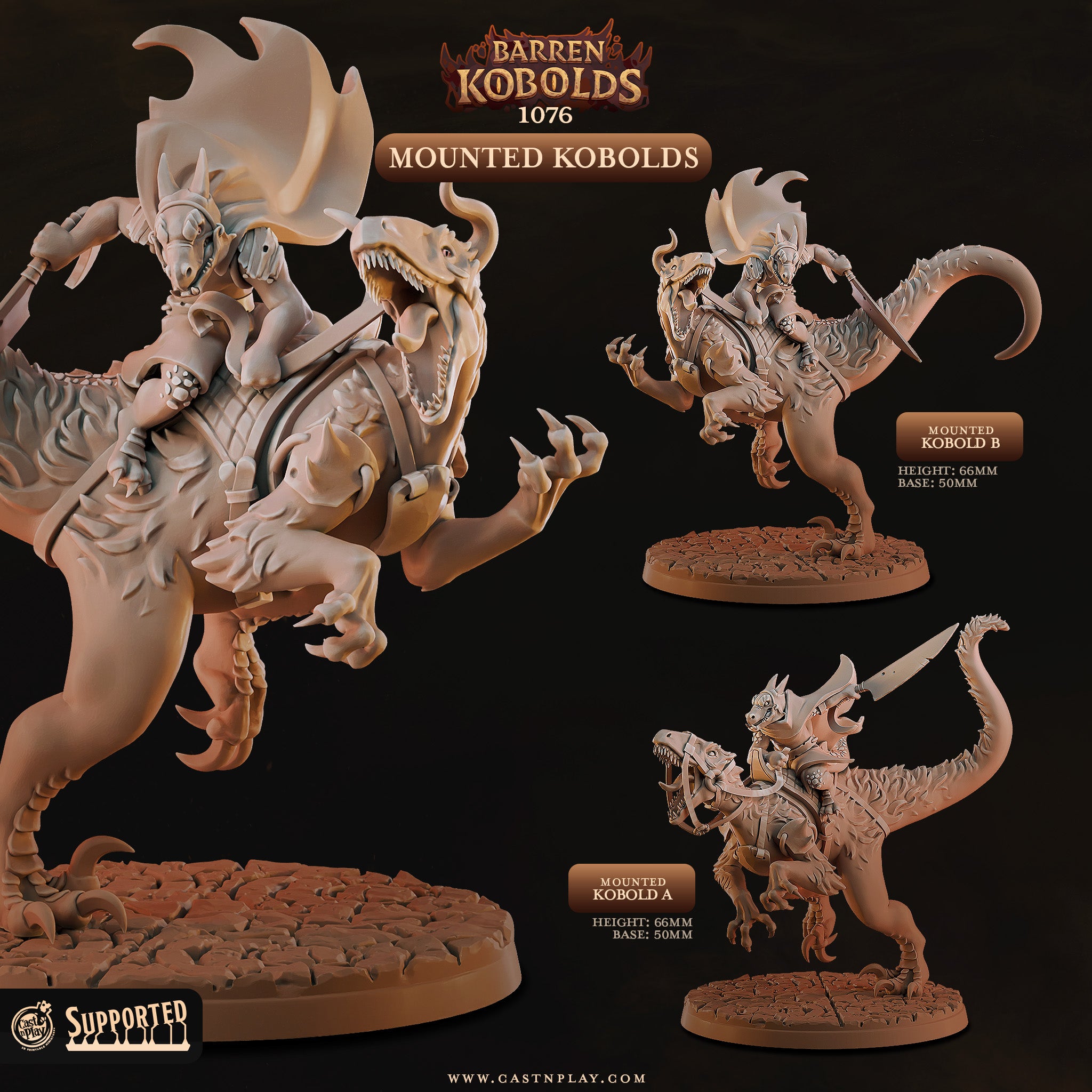Mounted Kobolds - Barren Kobolds - Cast n Play