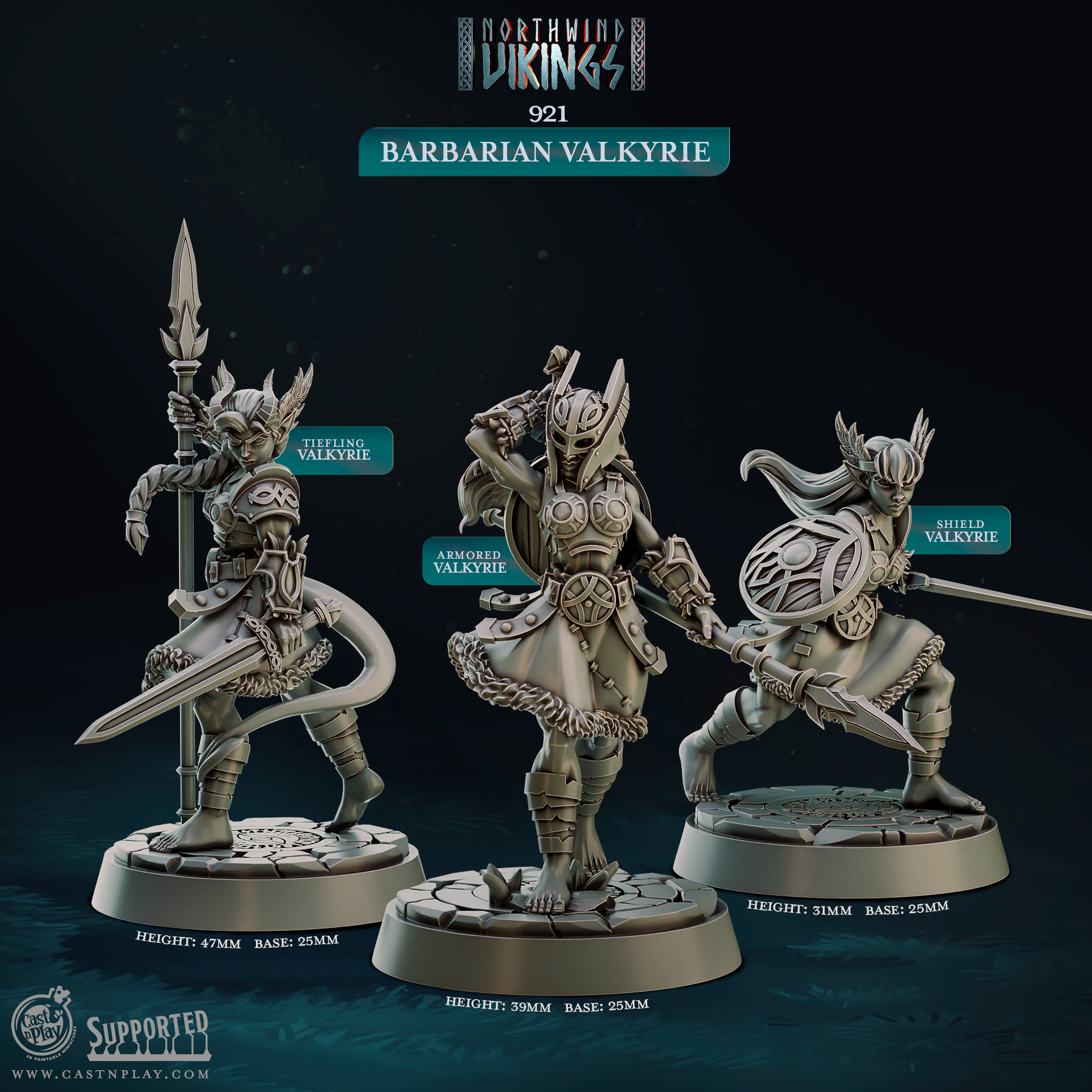 Valkyrie barbare - de la série Northwind Vikings par Cast n Play