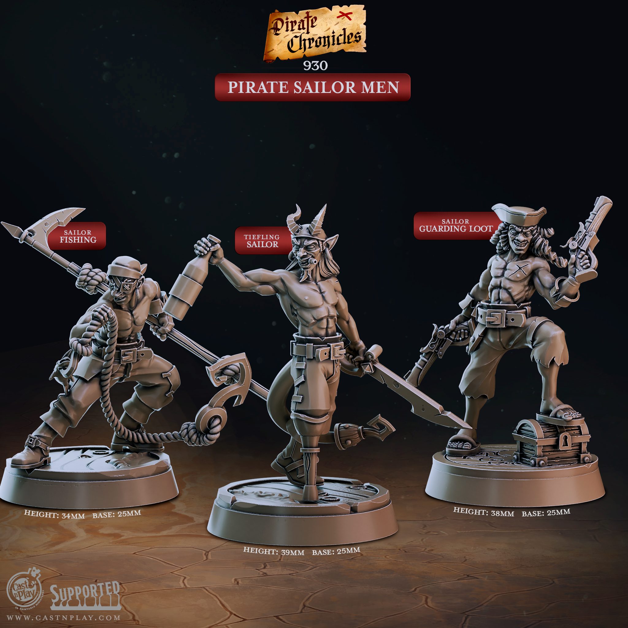 Pirate Sailor Men - de la série Pirate Chronicles de Cast n Play