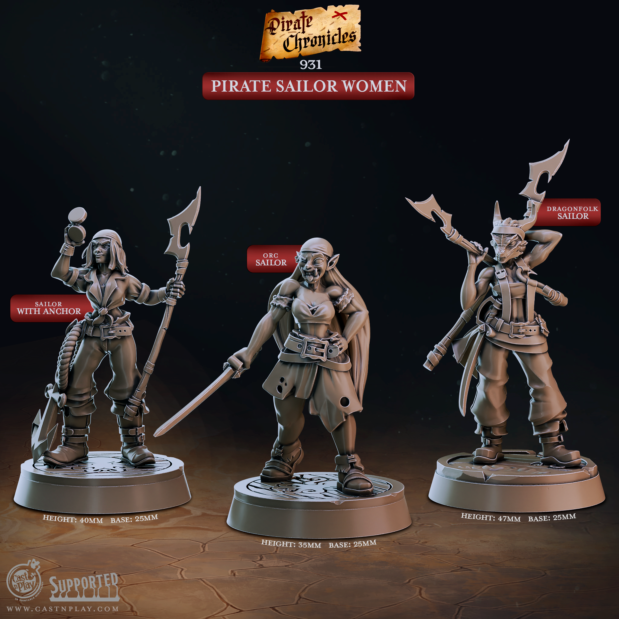 Femme marin pirate - de la série Pirate Chronicles de Cast n Play