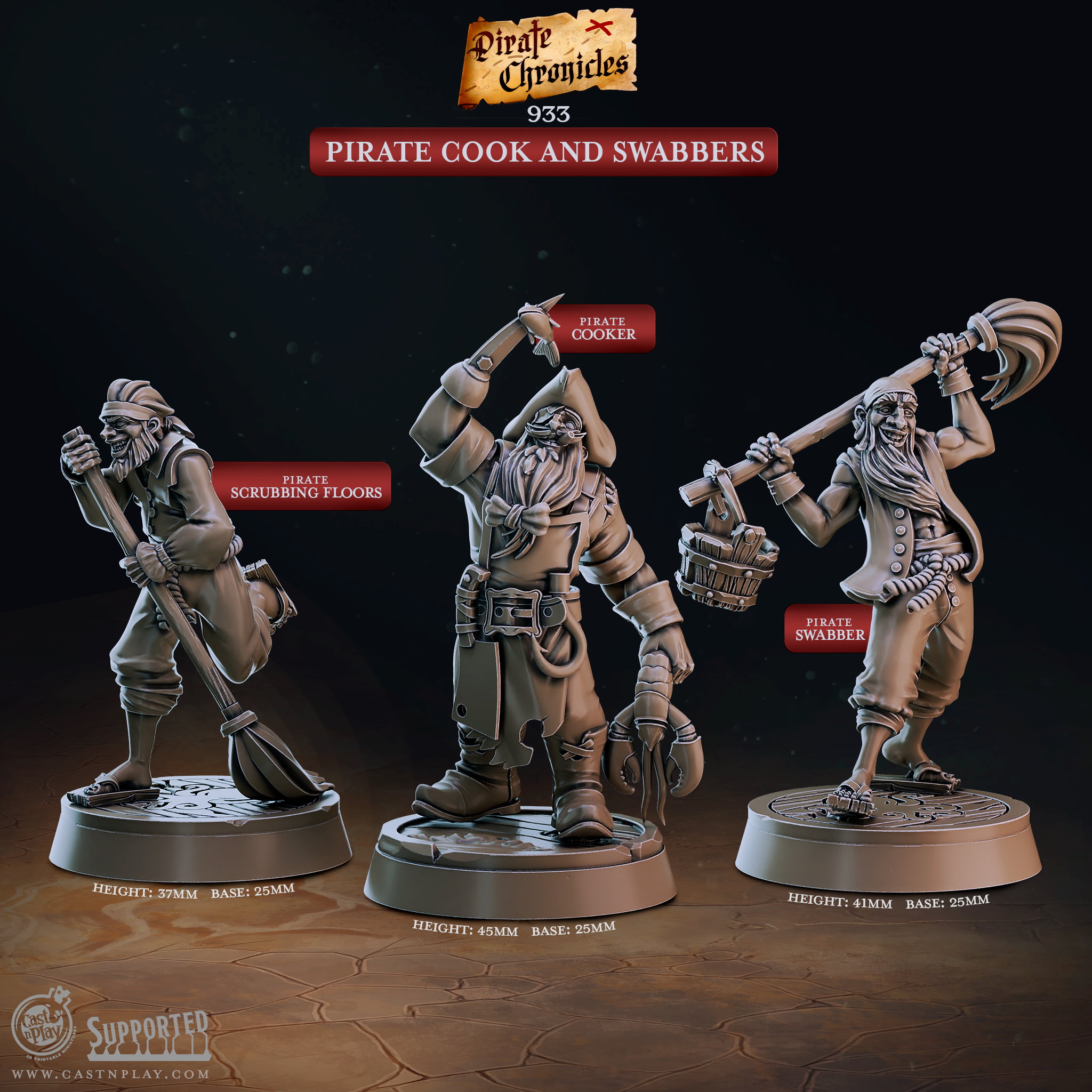 Pirate Cook &amp; Swabbers - de la série Pirate Chronicles de Cast n Play