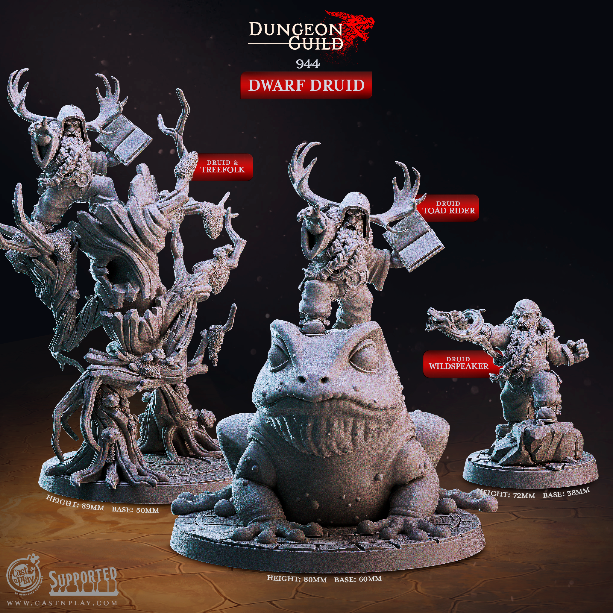 Druide nain - de la série Dungeon Guild par Cast n Play