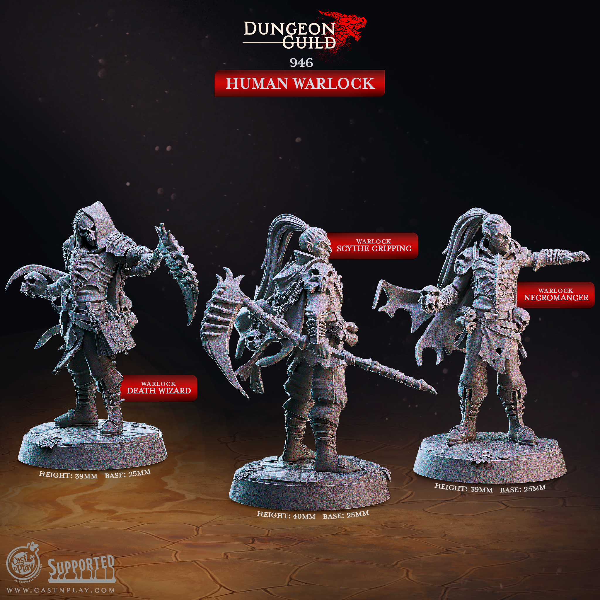 Human Warlock - de la série Dungeon Guild par Cast n Play