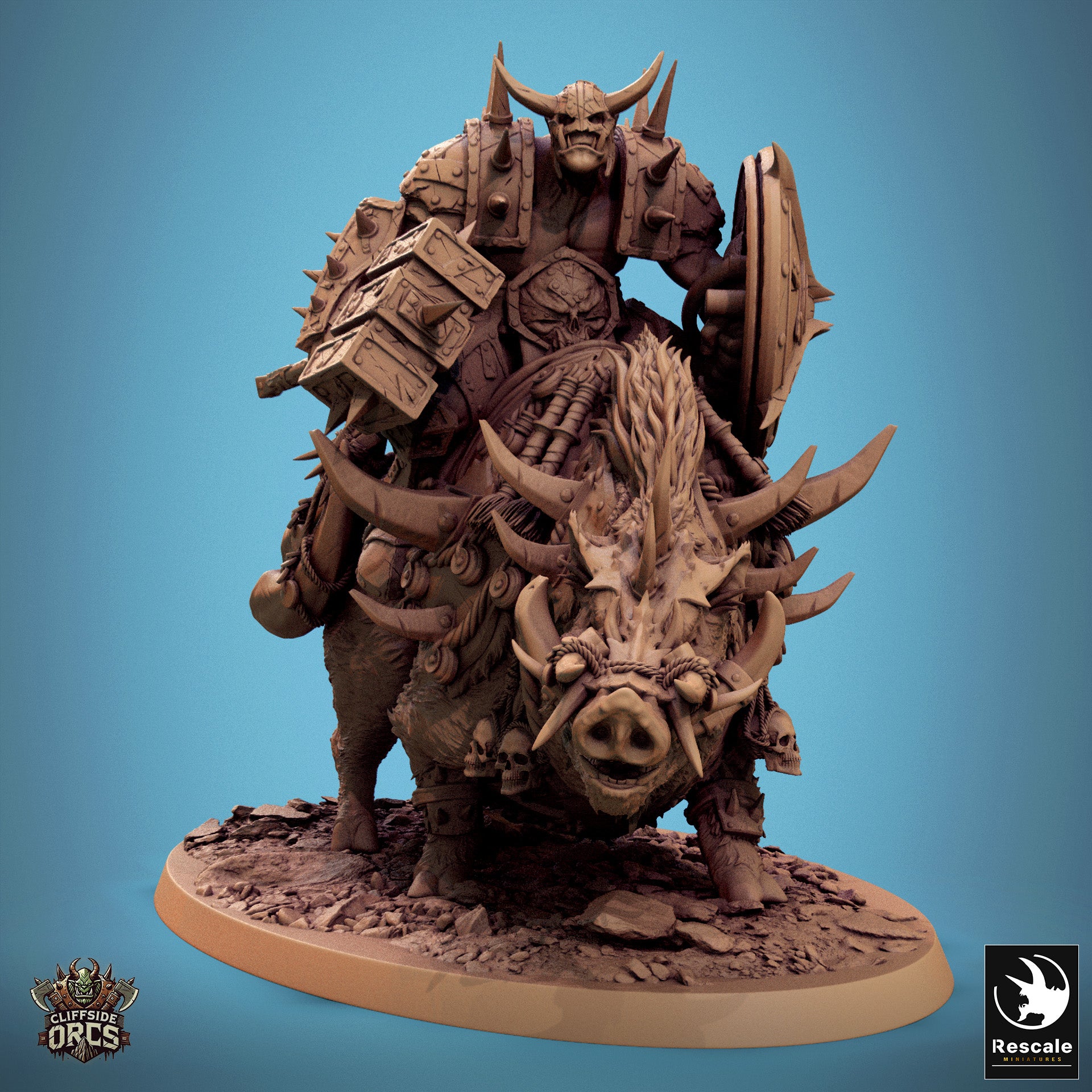 Boar Mounted - aus der Reihe Cliffside Orcs von Rescale Miniatures