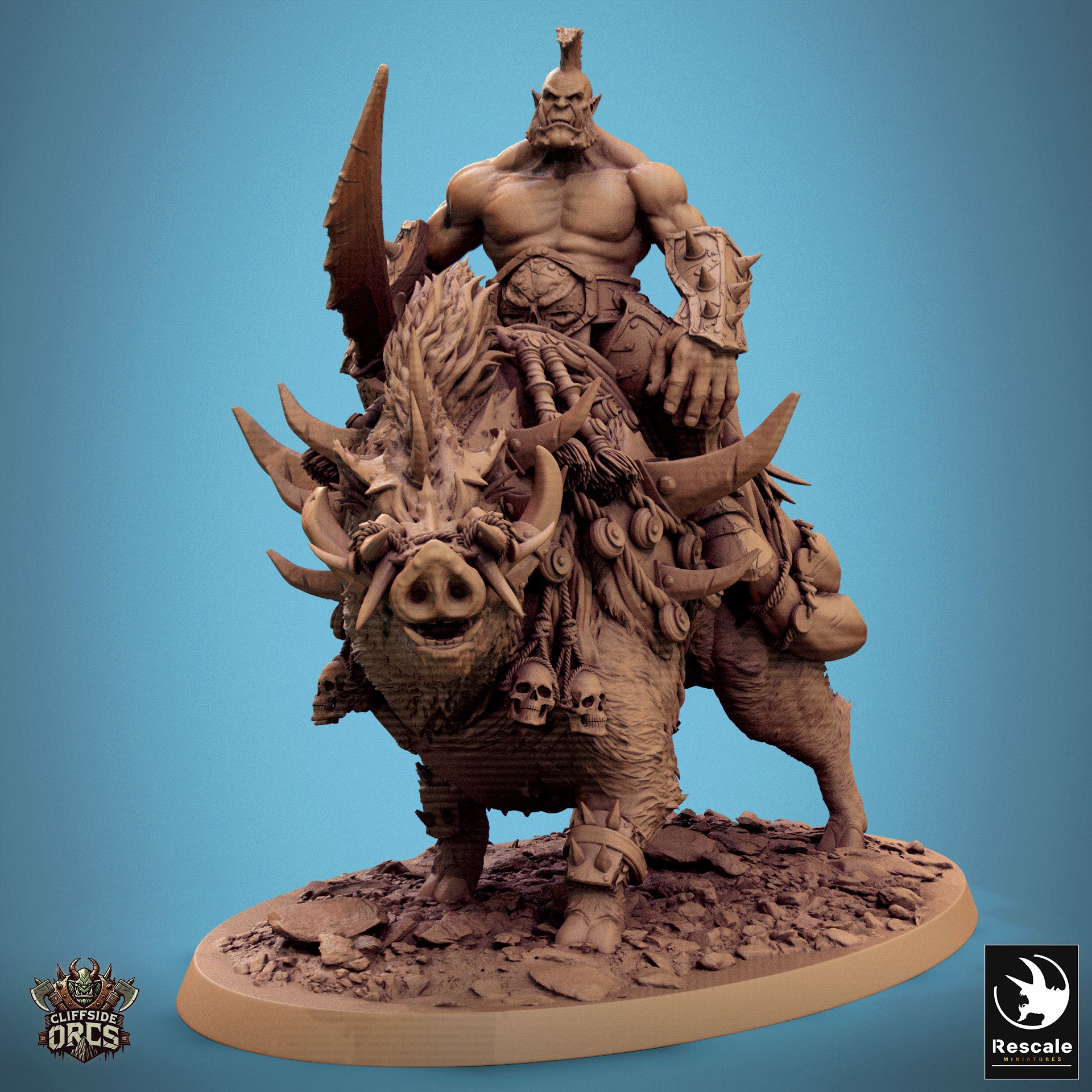 Boar Mounted - aus der Reihe Cliffside Orcs von Rescale Miniatures