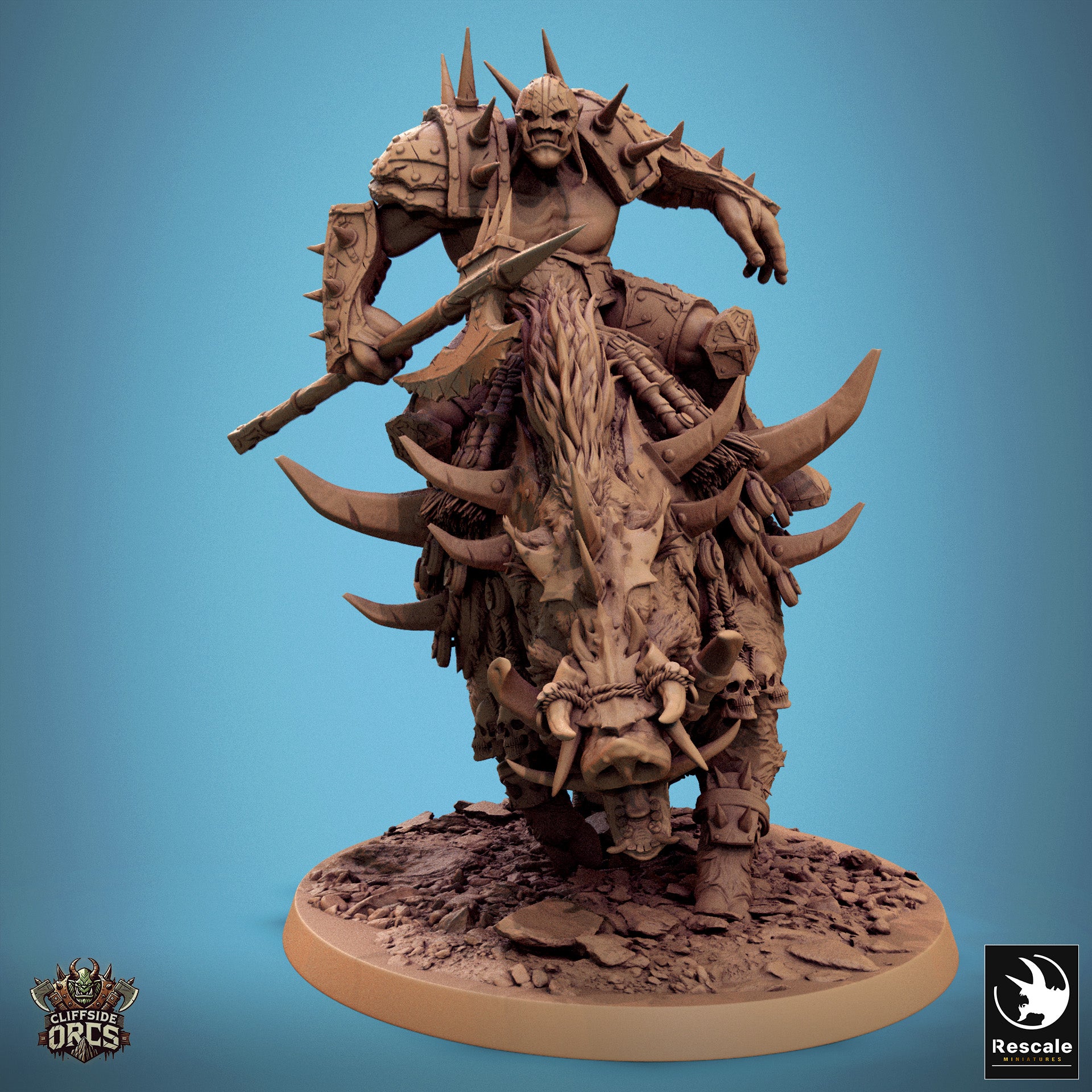 Boar Mounted - aus der Reihe Cliffside Orcs von Rescale Miniatures