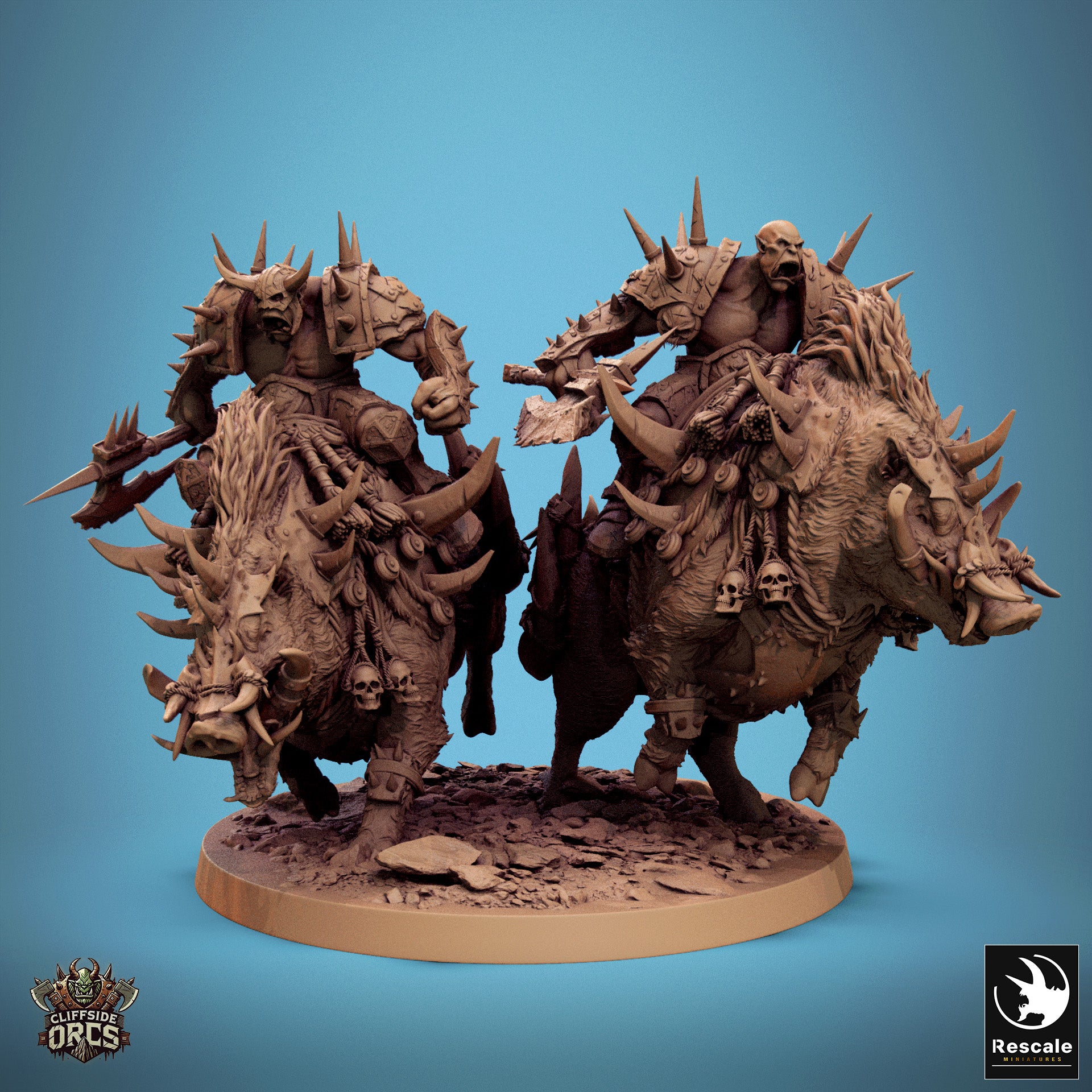 Boar Mounted - aus der Reihe Cliffside Orcs von Rescale Miniatures