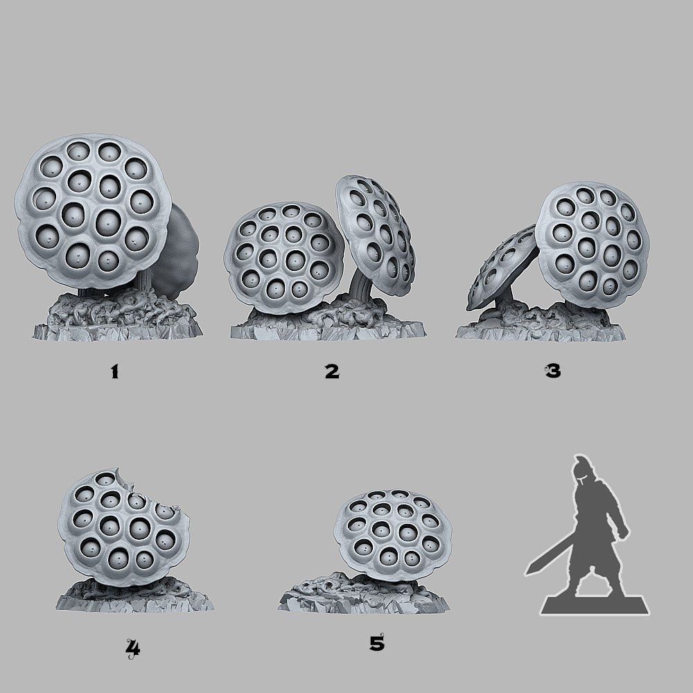 Corrupte Eyed Mushrooms - Plants & Rocks Sep - Print Your Monsters