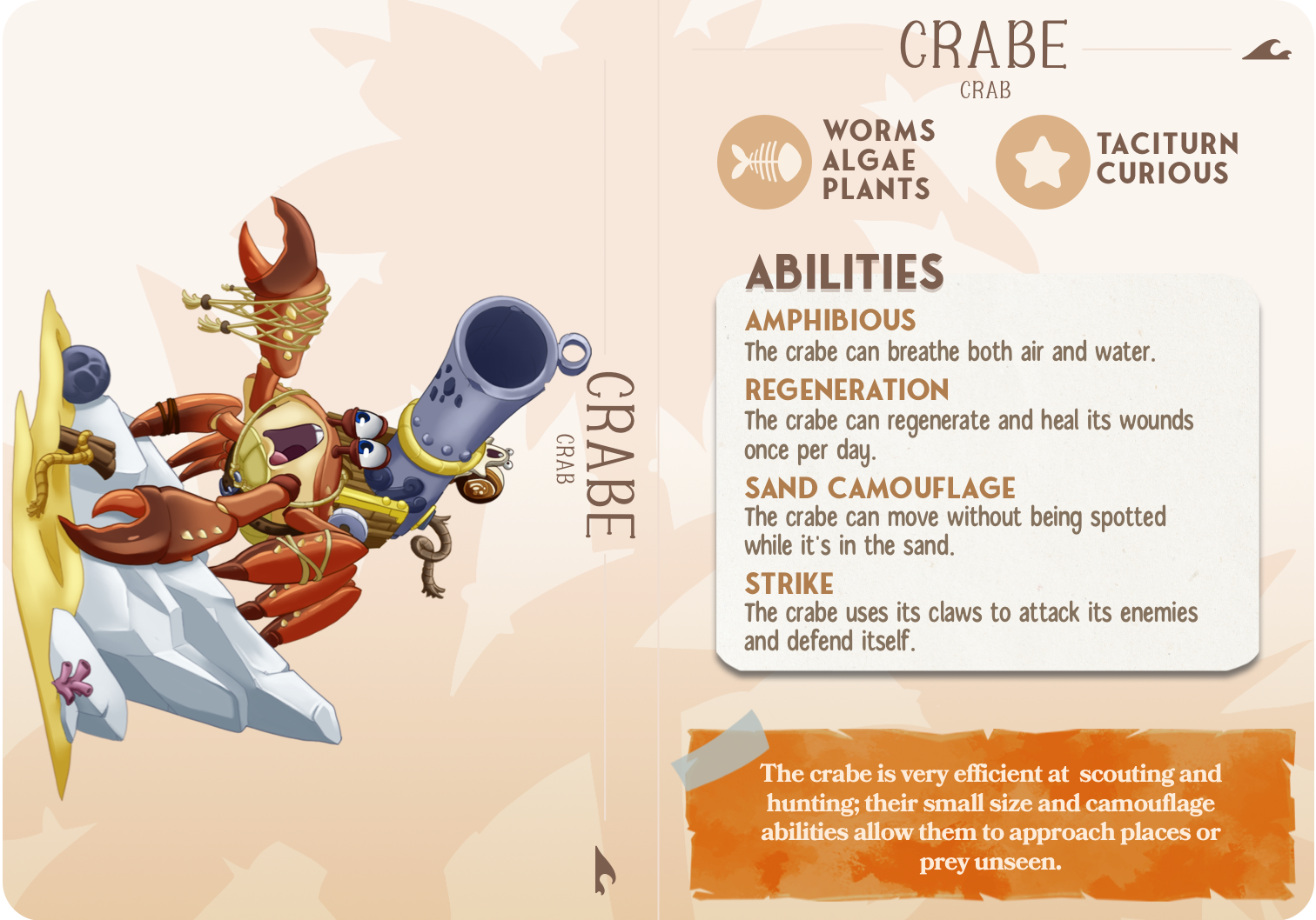 Crab - Swimmers - Crabe - Animal Companions by Cornelia - Cast n Play