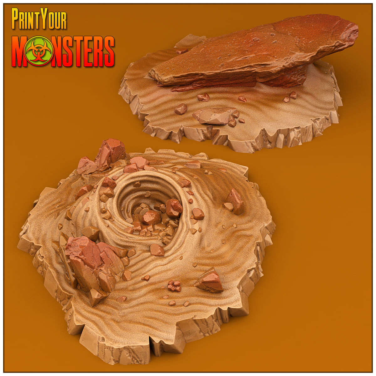 Desert Terrains - Desert Worms Pack - Print Your Monsters