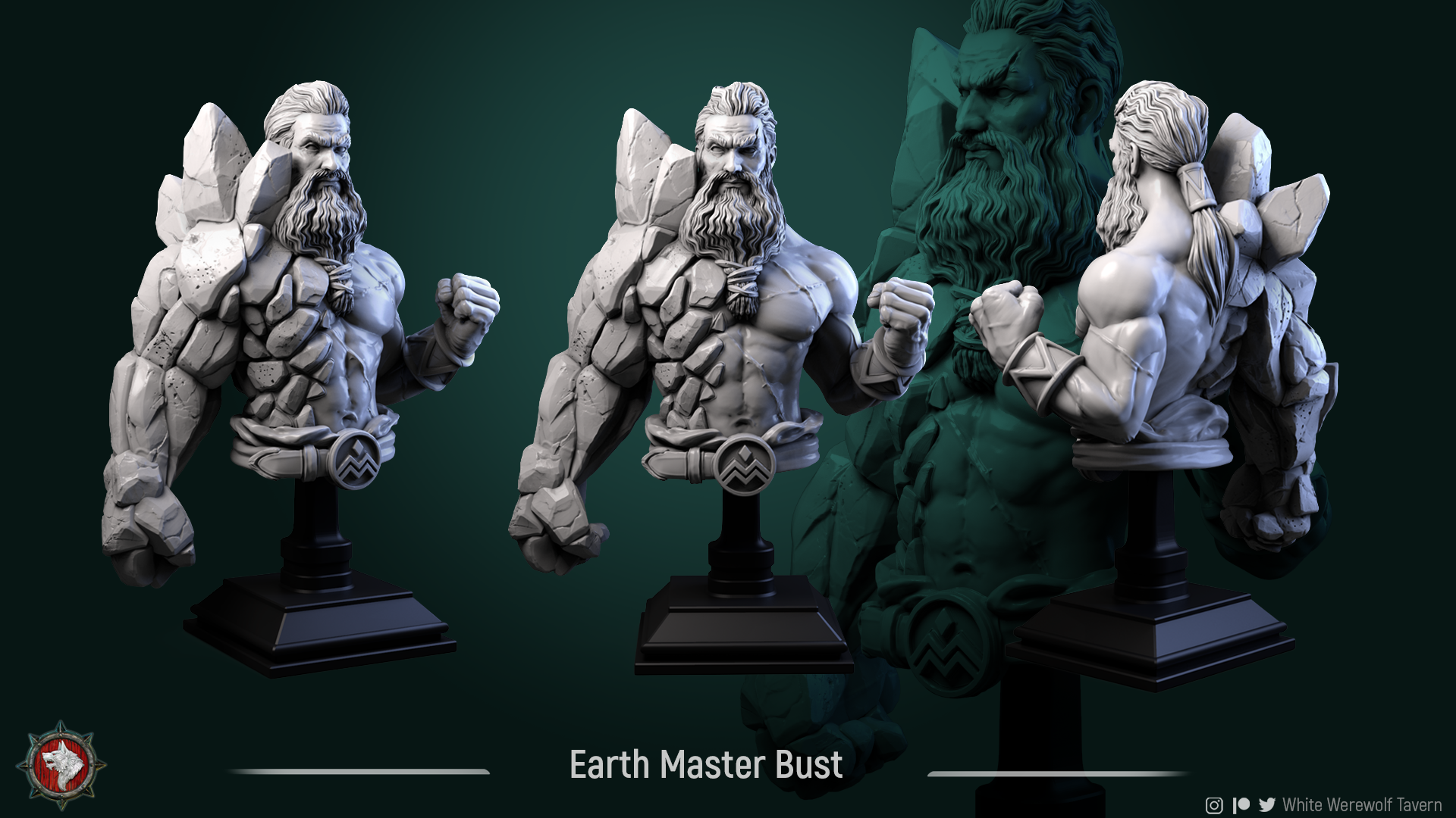 Earth Master - Bust aus der Reihe 4 Elements von White Werewolf Tavern