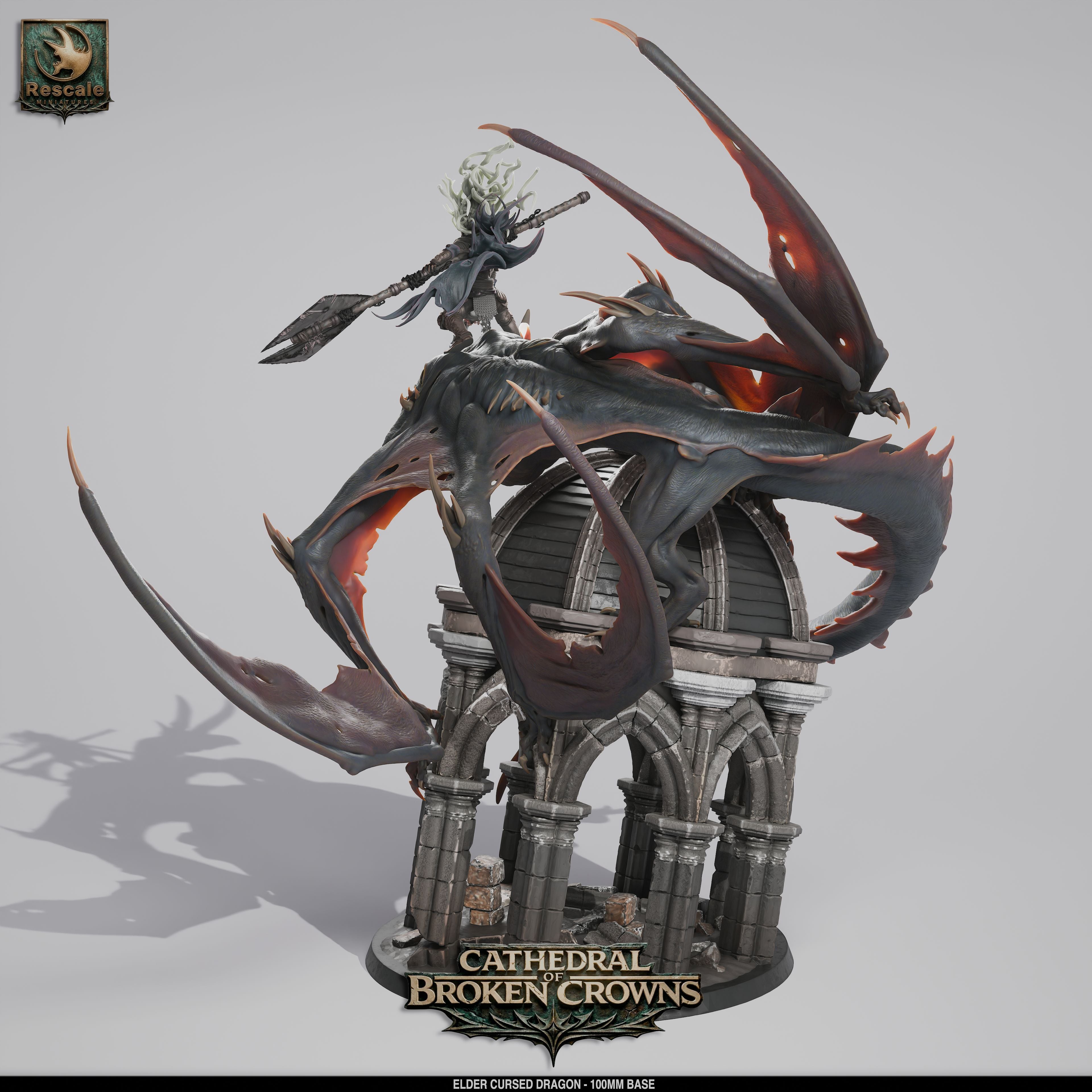 Elder Cursed Dragon - Cathedral of Broken Crowns - Rescale Miniatures