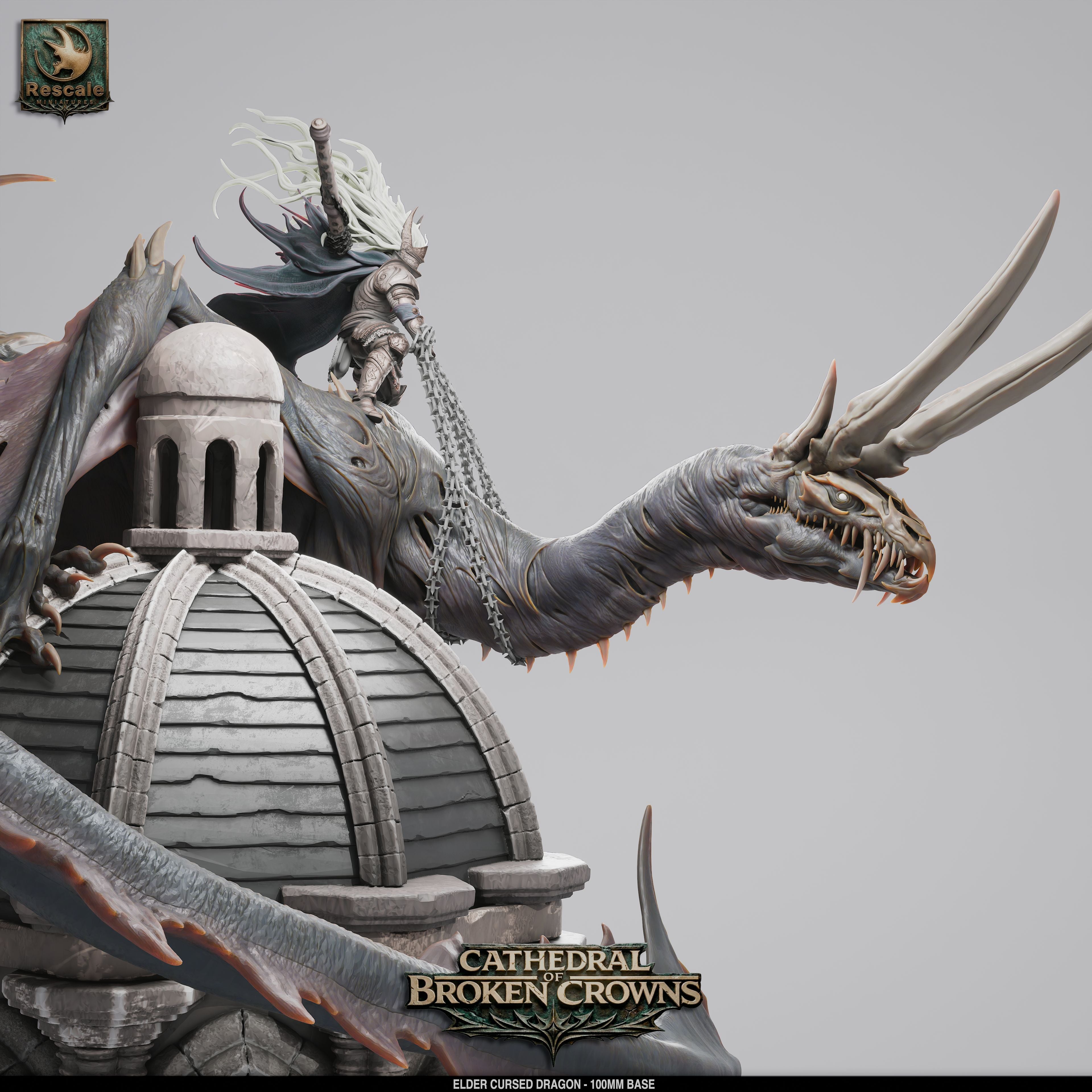 Elder Cursed Dragon - Cathedral of Broken Crowns - Rescale Miniatures