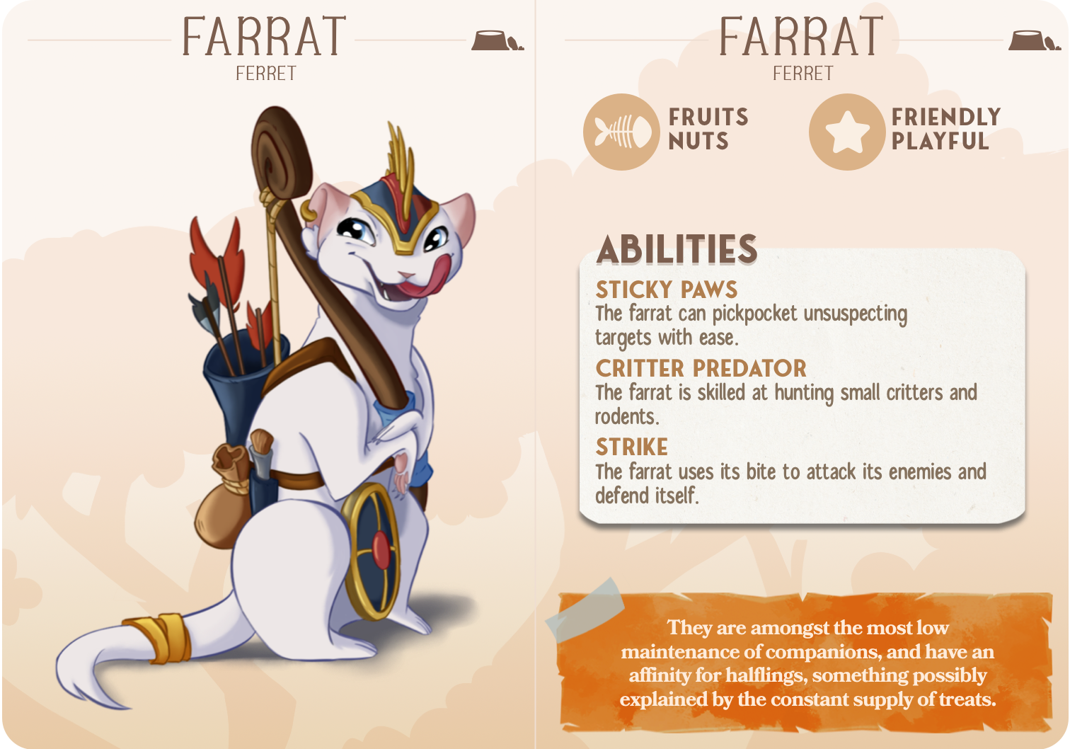 Ferret - Burrowers - Farrat - Animal Companions by Cornelia - Cast n Play