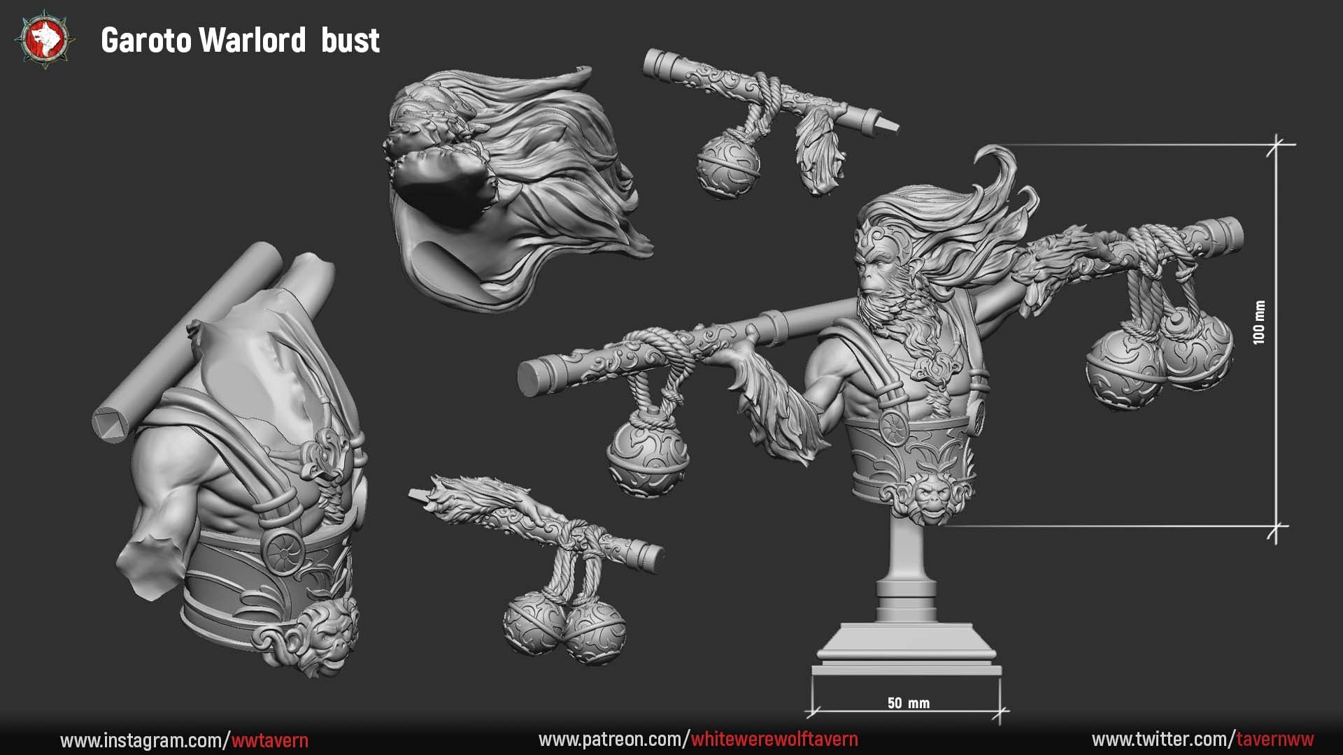 Garoto Warlord - Bust aus der Reihe Monkey Valley von White Werewolf Tavern