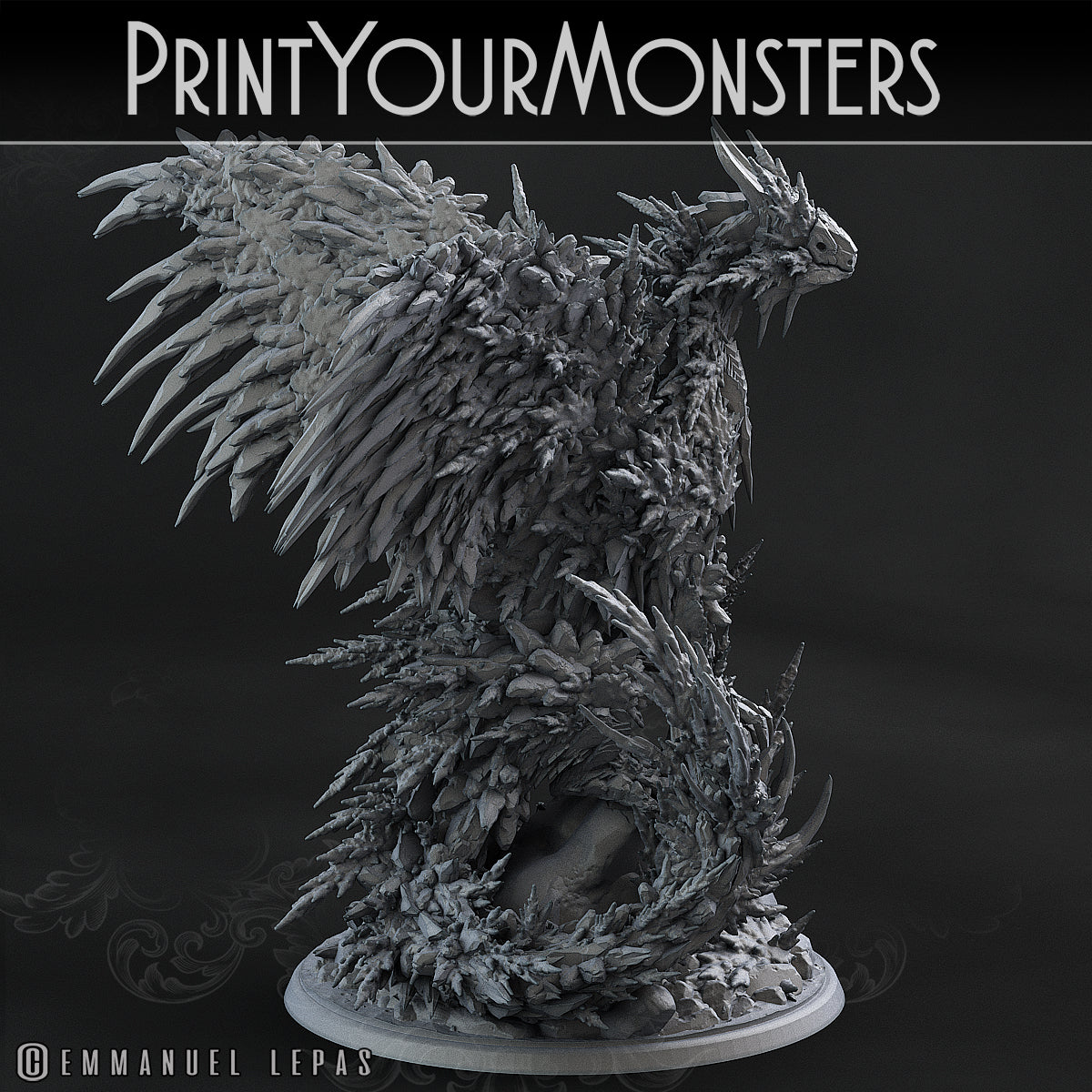 Ice Hoarfrost Dragon - aus der Reihe Frost Pack von Print Your Monsters
