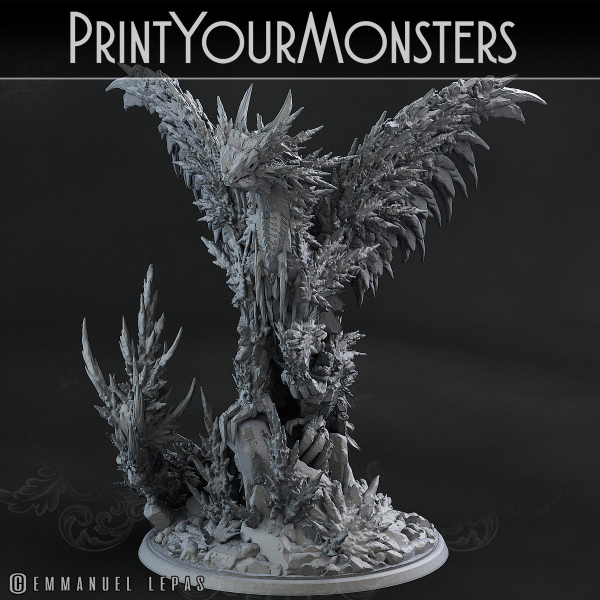 Ice Hoarfrost Dragon - aus der Reihe Frost Pack von Print Your Monsters