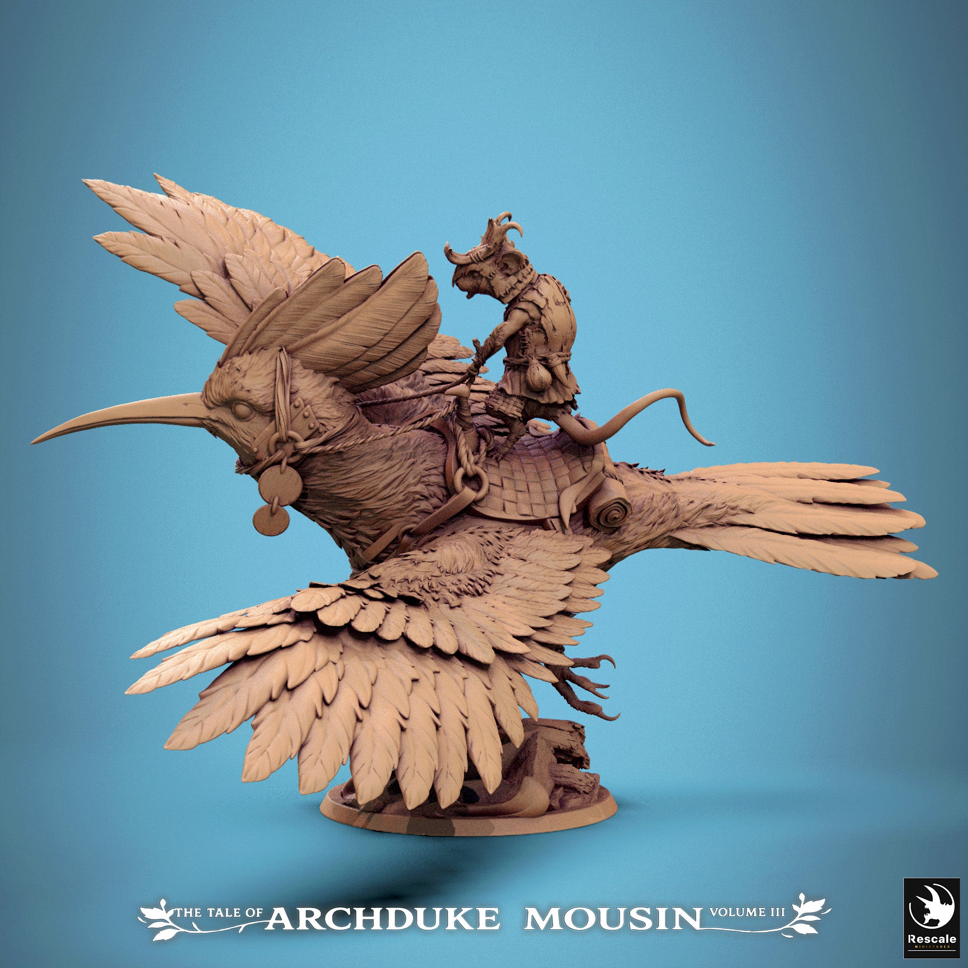Mouse on Hoopoe Fly - Tales of Archduke Mousin III - Rescale Miniatures