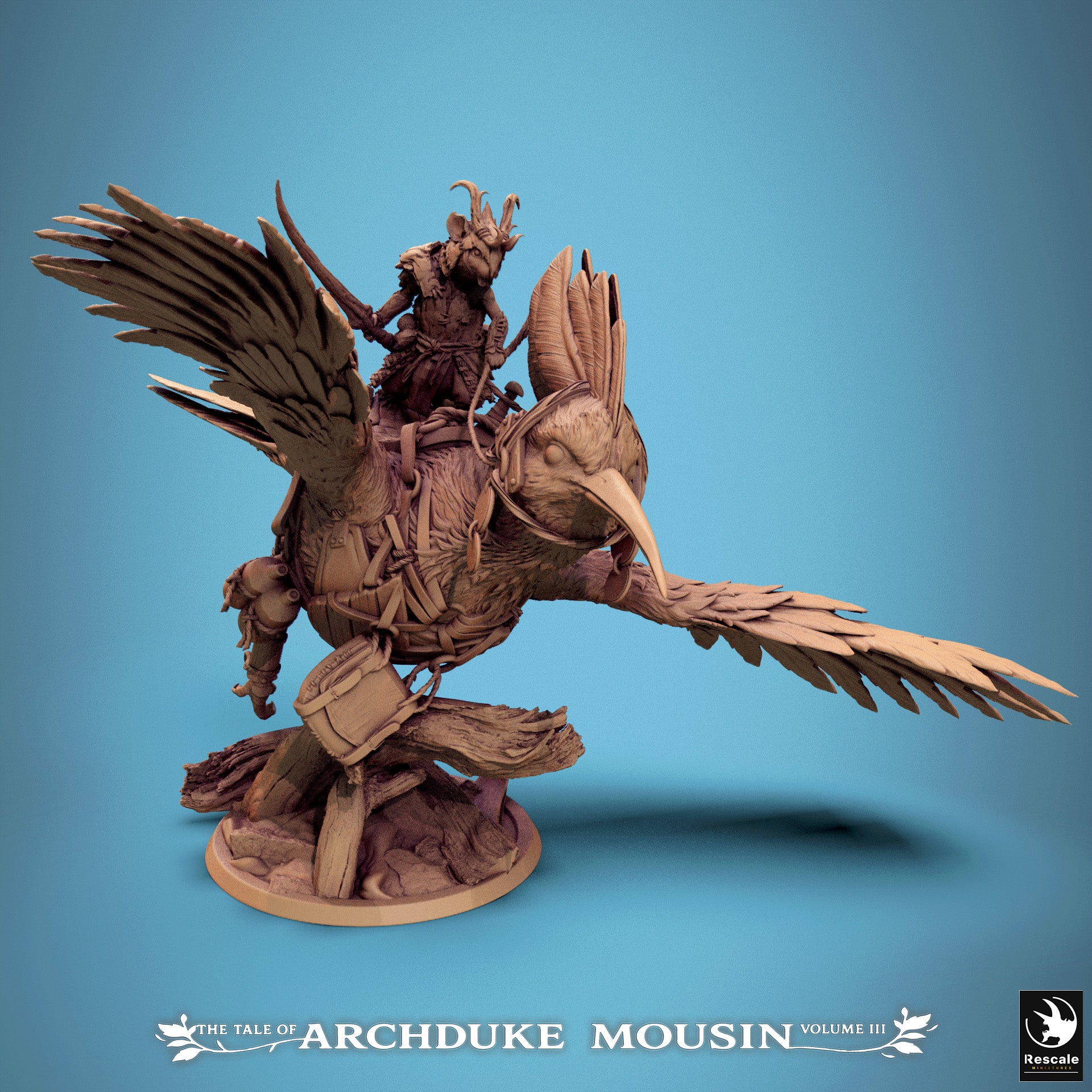 Mouse on Hoopoe Fly - Tales of Archduke Mousin III - Rescale Miniatures
