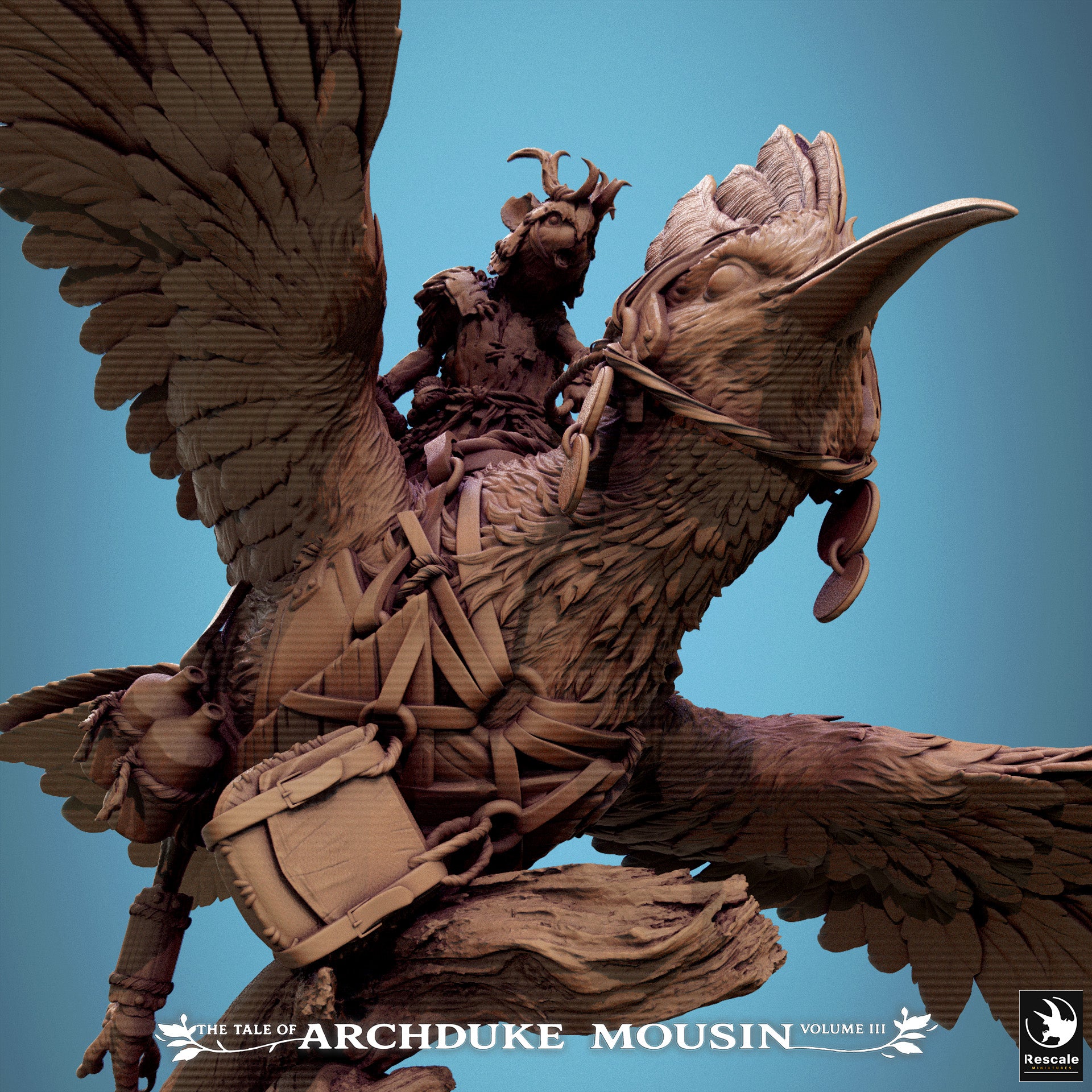 Mouse on Hoopoe Fly - Tales of Archduke Mousin III - Rescale Miniatures