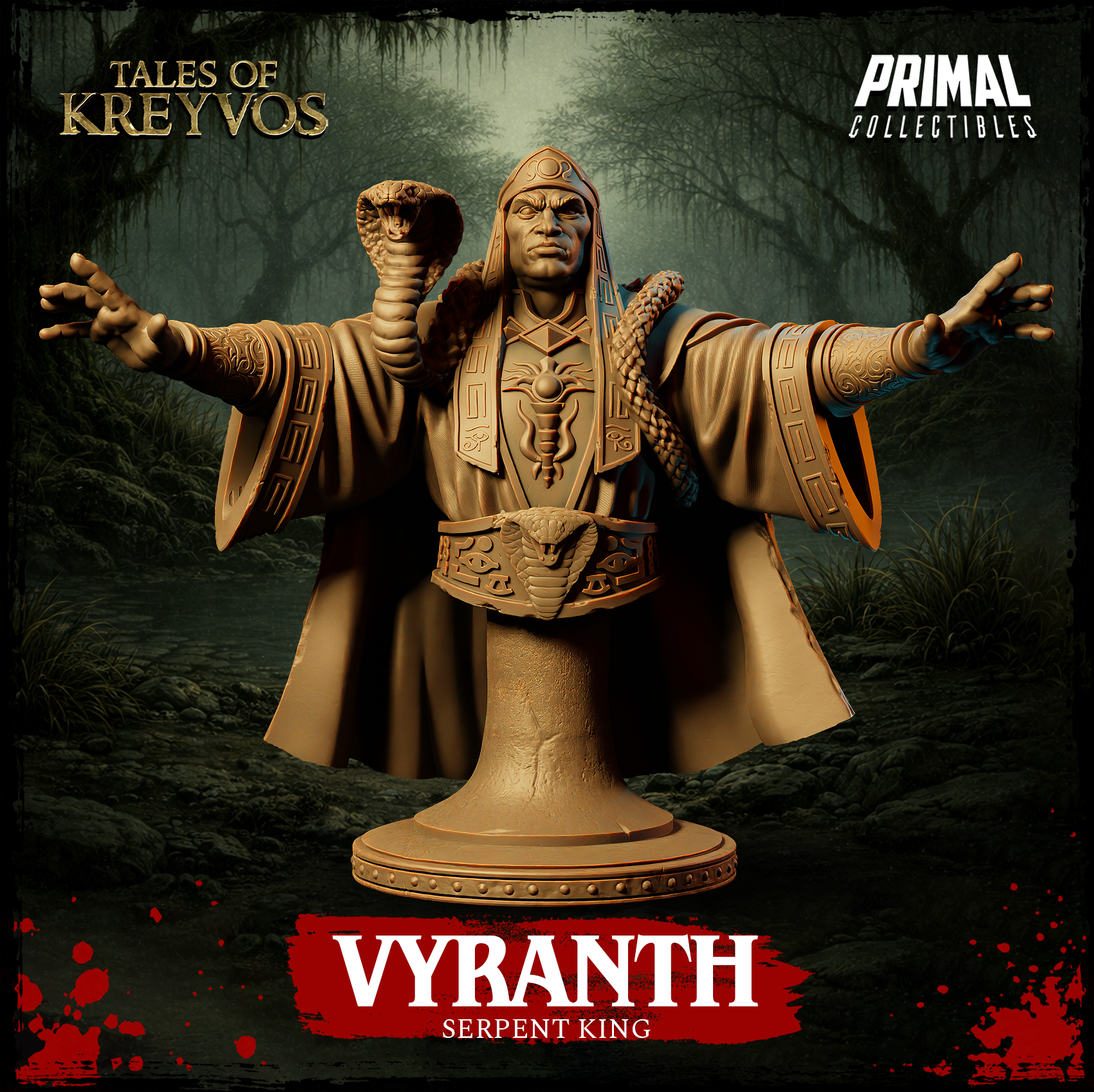 Serpente King Vyranth Bust - Tales of Kreyvos - Primal Collectibles
