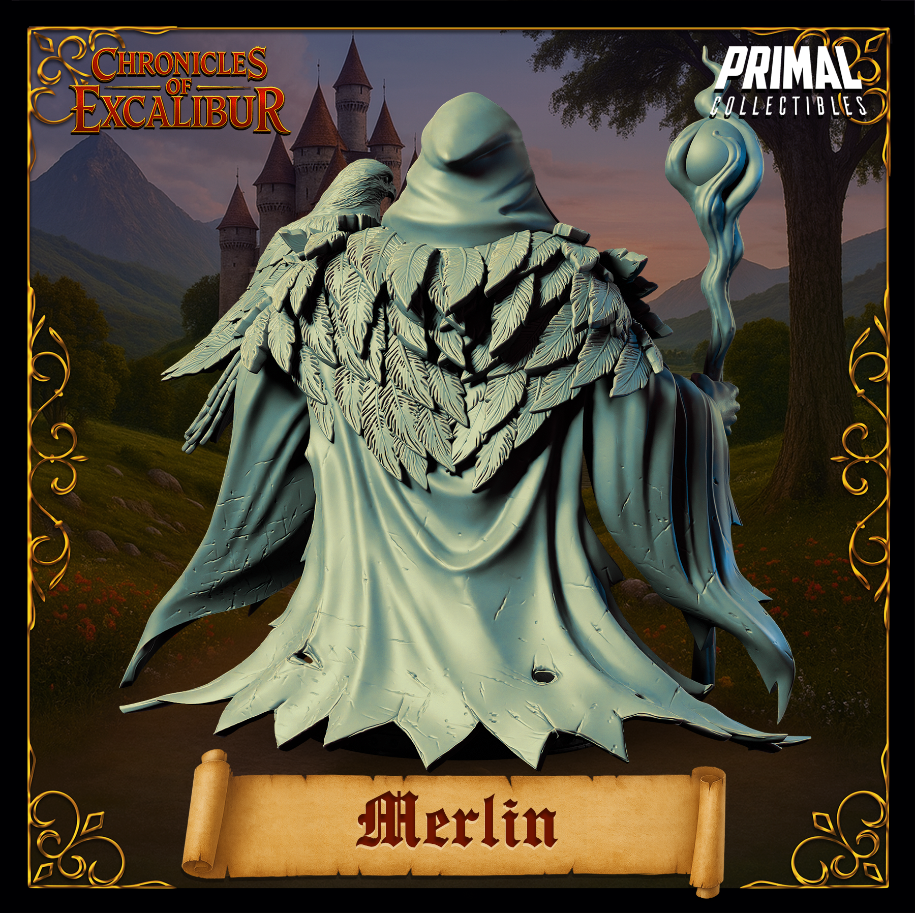Merlin- Bust aus der Reihe Chronicles of Excalibur von Primal Collectibles