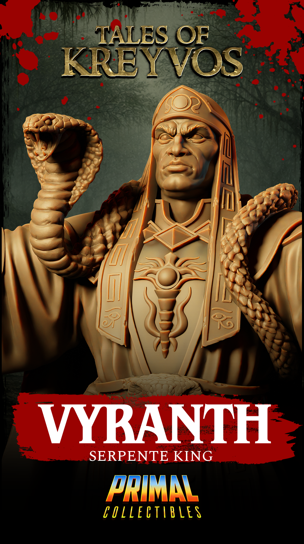 Serpente King Vyranth Bust - Tales of Kreyvos - Primal Collectibles