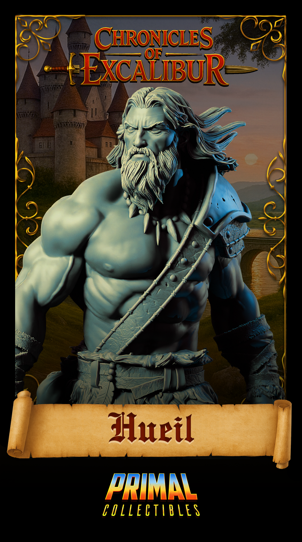 Warrior Hueil - Bust - Chronicles of Excalibur - Primal Collectibles