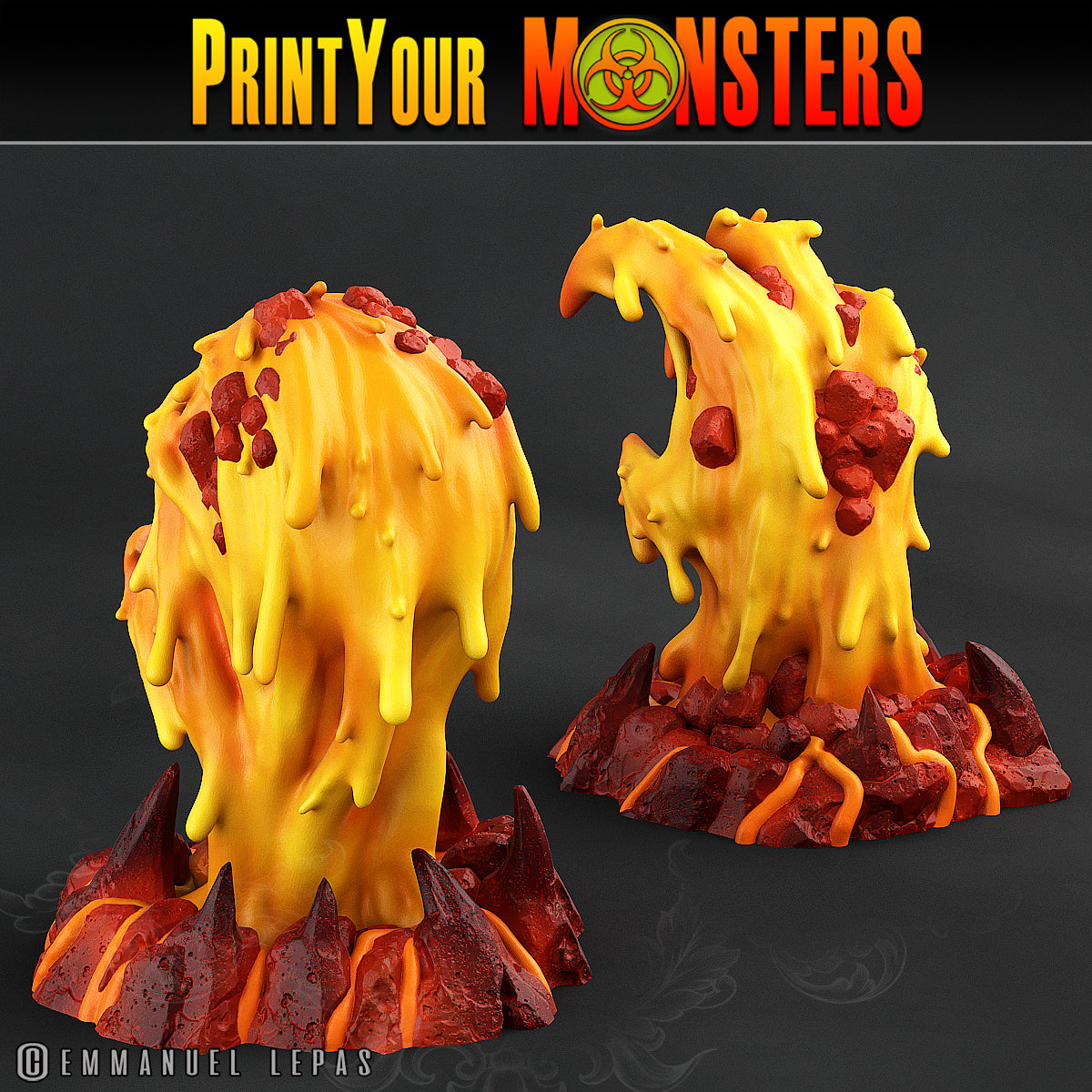 Infernal Magma Skull & Hand - Magma Pack - Print Your Monsters