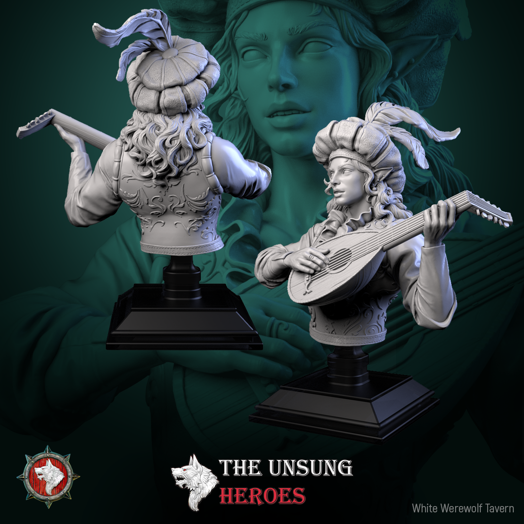 Madame Pachadora Bust with Base - from the series Cirque Phantasmagoria 1 - White Werewolf Tavern