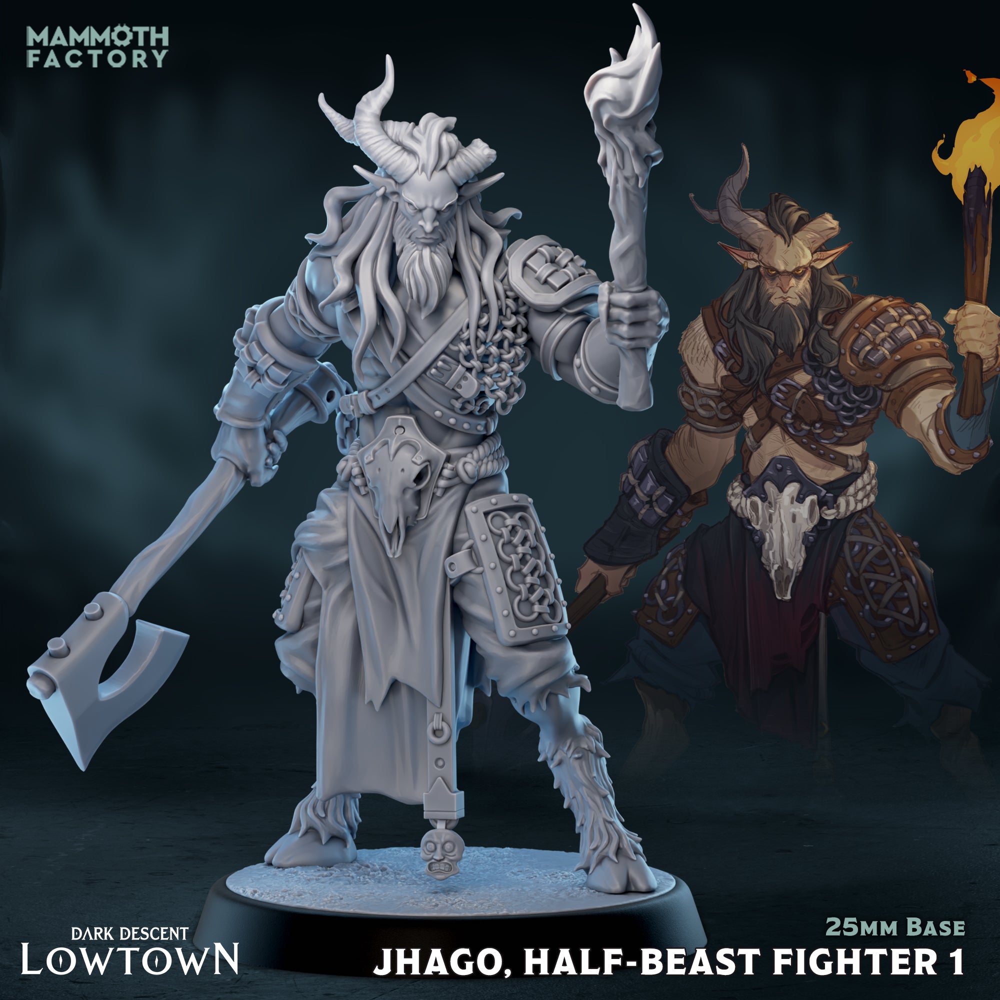 Jhago Half-Beast Fighter - Lowtown - Dark Descent - Mammoth Factory