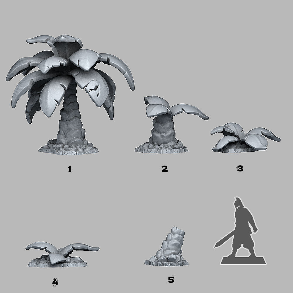 Jungle Palm Trees - Plants & Rocks Dez - Print Your Monsters