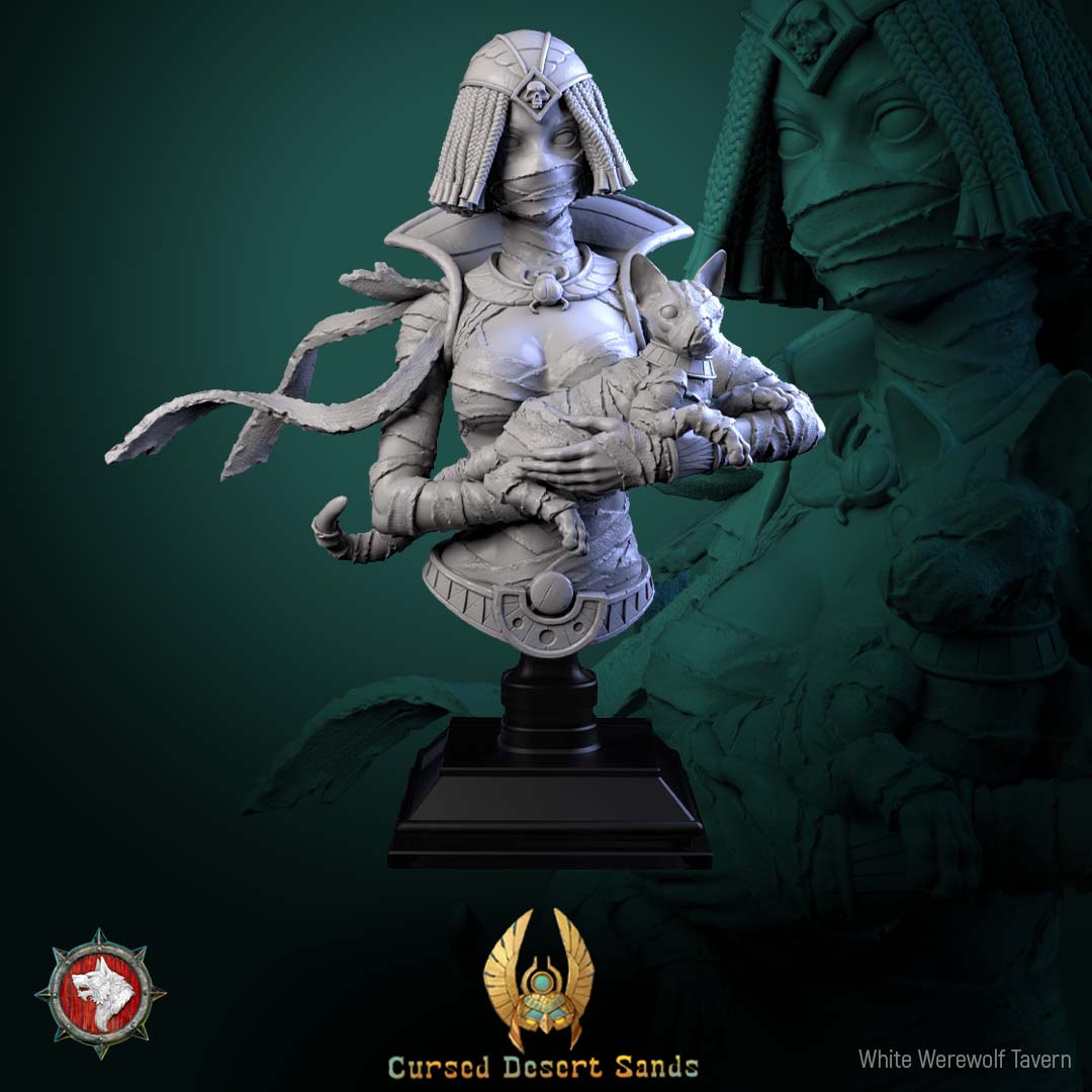 Madame Pachadora Bust with Base - from the series Cirque Phantasmagoria 1 - White Werewolf Tavern
