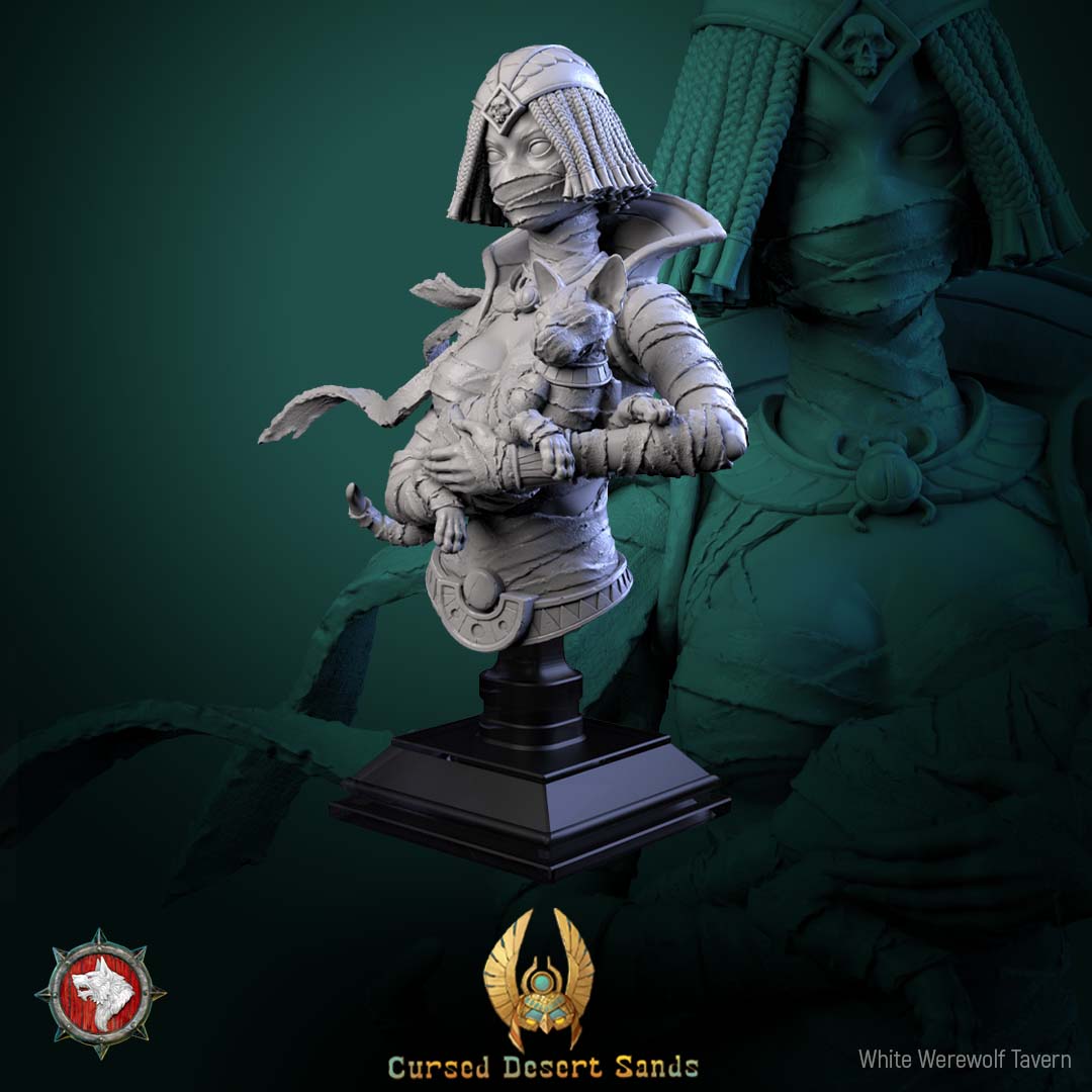 Madame Pachadora Bust with Base - from the series Cirque Phantasmagoria 1 - White Werewolf Tavern