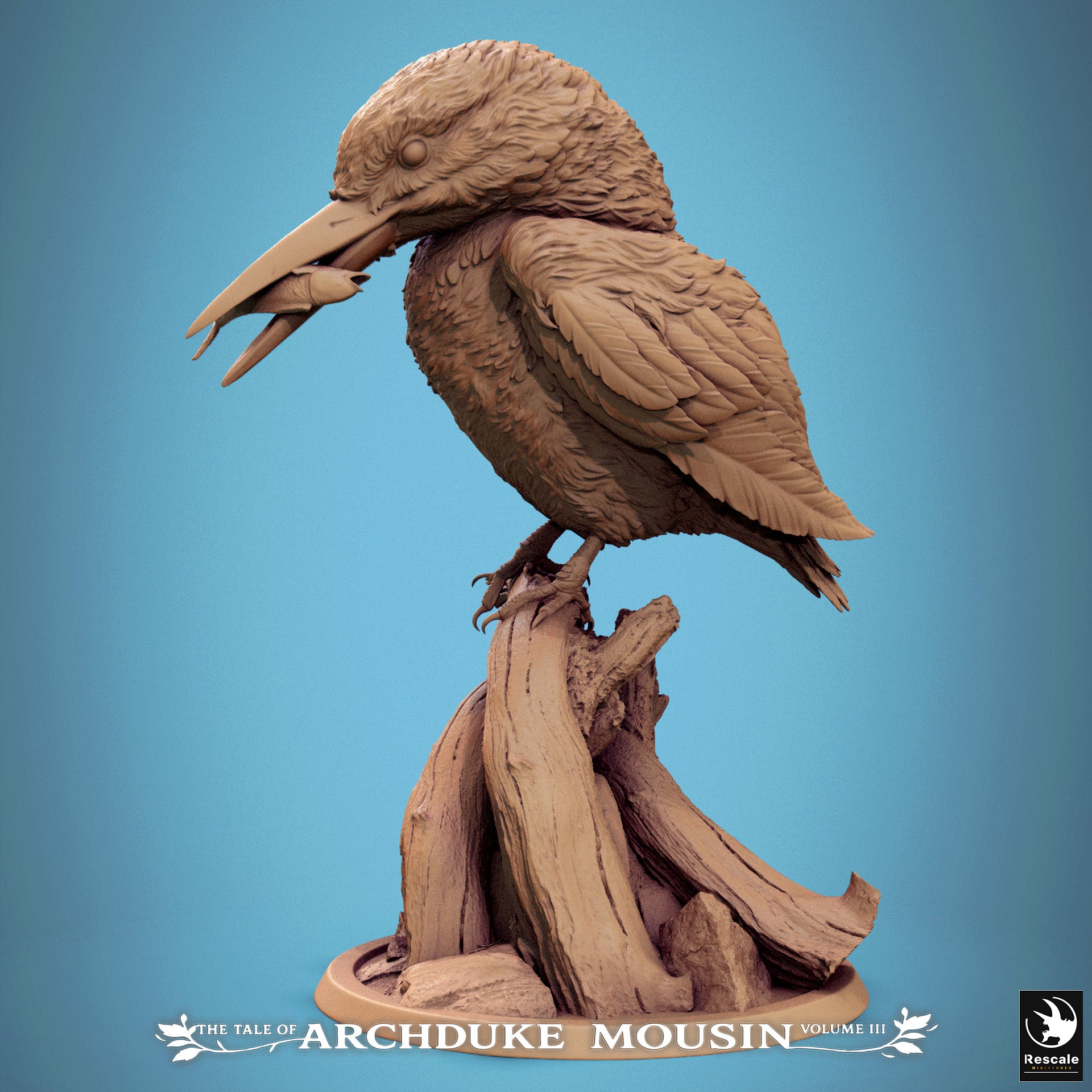 Mouse on Kingfisher Fishing - Tales of Archduke Mousin III - Rescale Miniatures