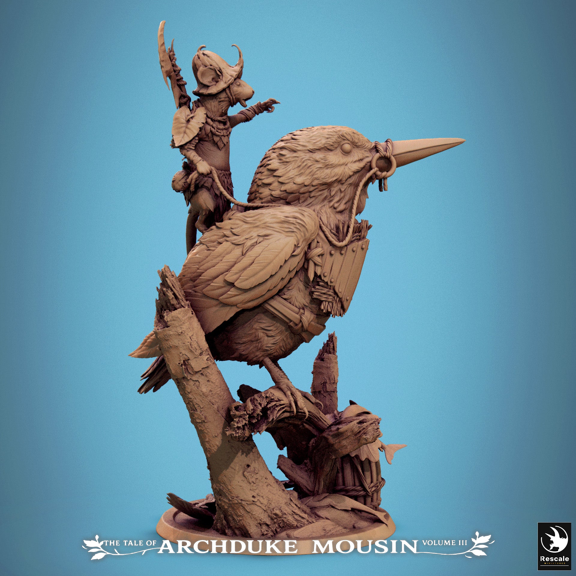 Mouse on Kingfisher Stand - Tales of Archduke Mousin III - Rescale Miniatures