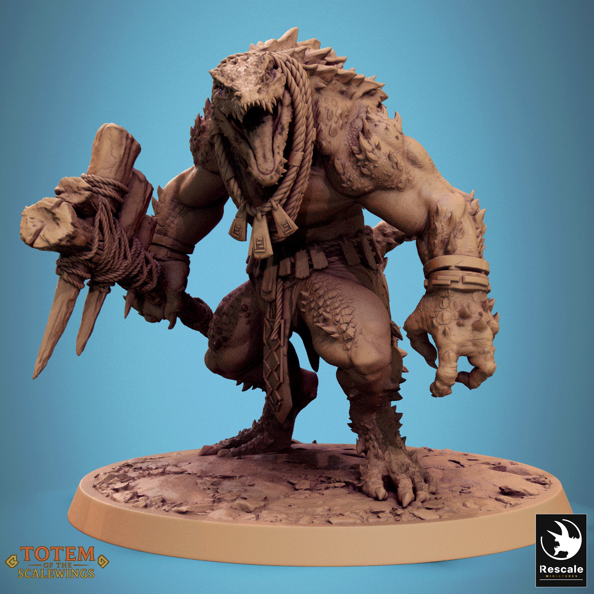 Lizardman Champion - aus der Reihe Totem of the Scalewings von Rescale Miniatures