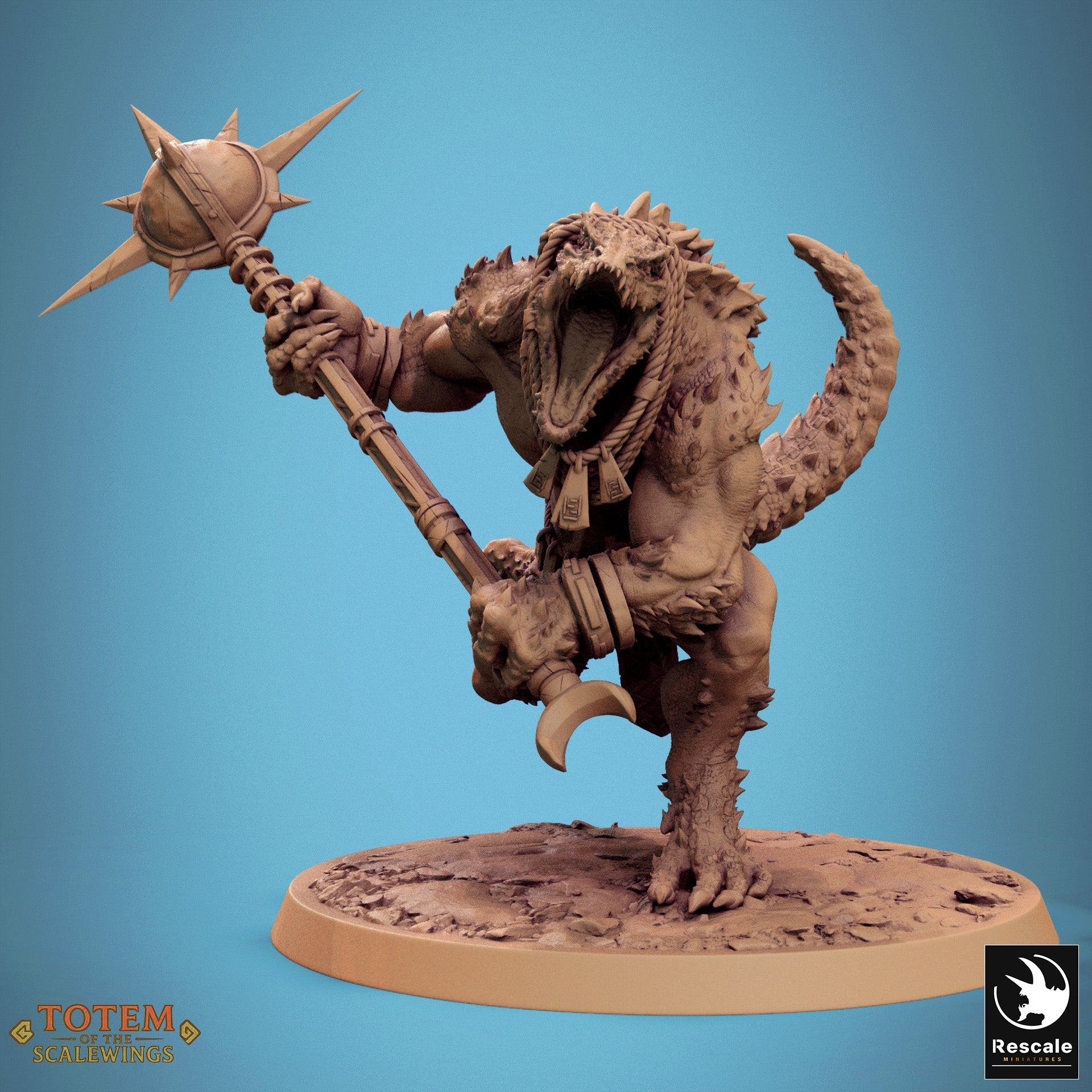 Lizardman Champion - aus der Reihe Totem of the Scalewings von Rescale Miniatures