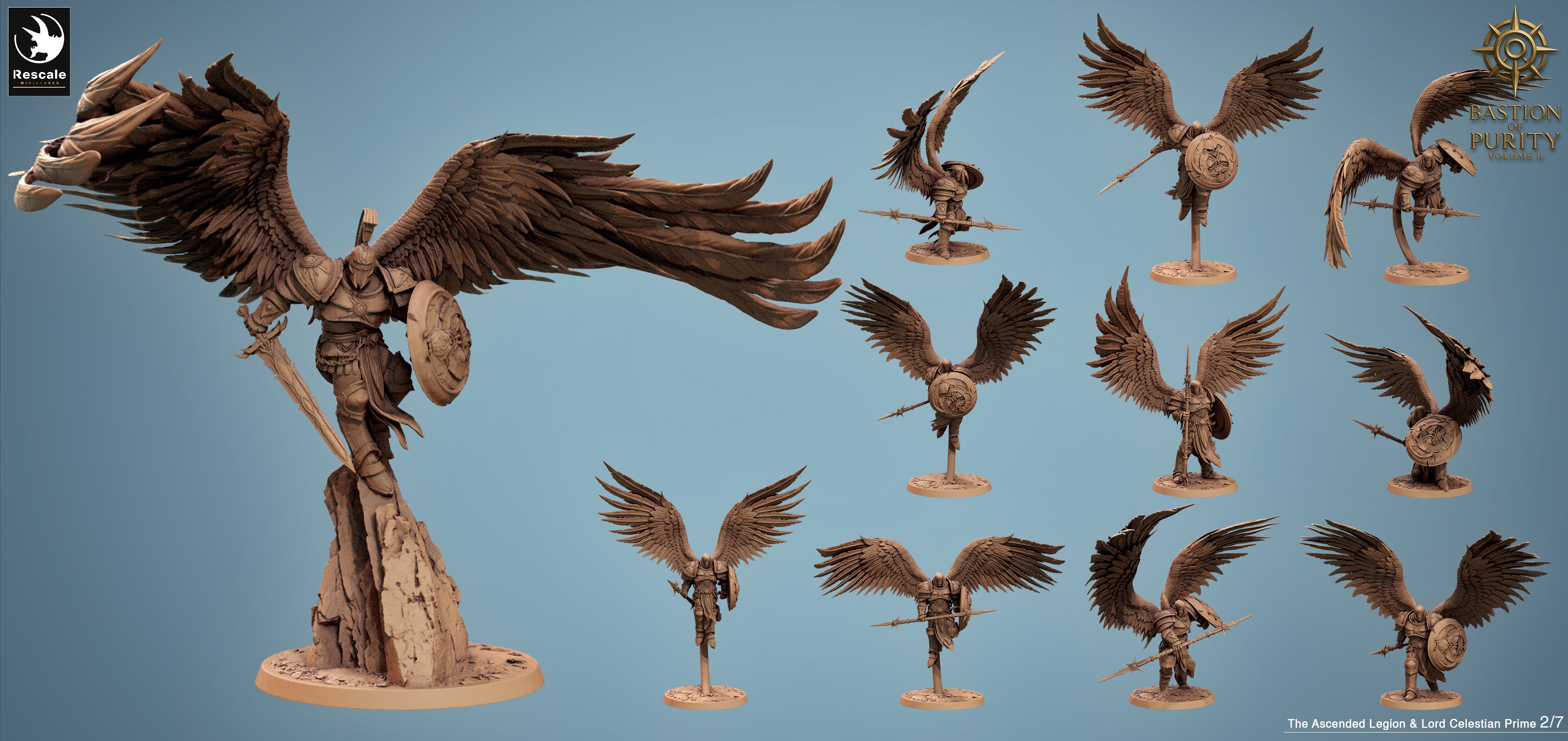 Sentinel Of Aetherium Great Commander Spear- from the Bastion of Purity series by Rescale Miniatures