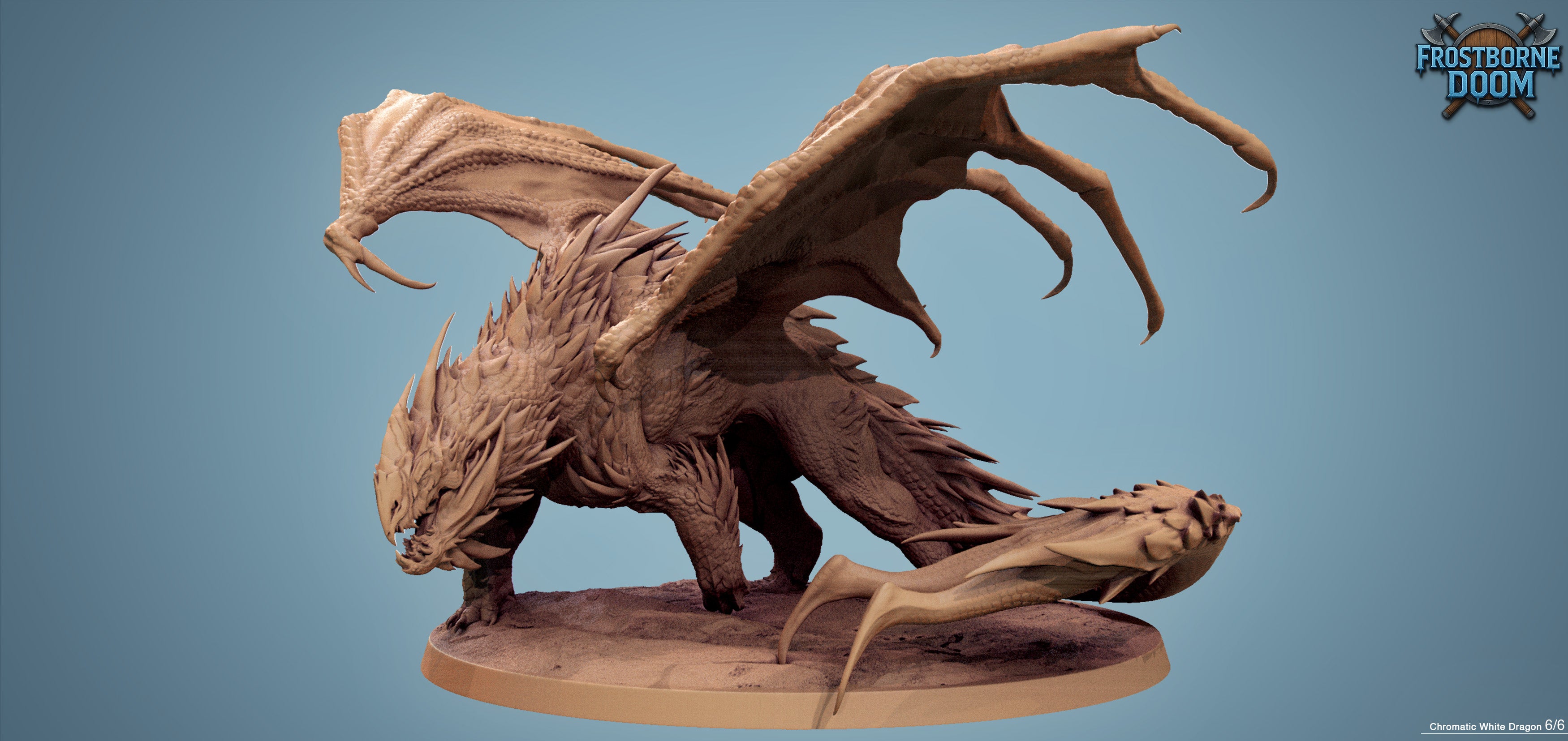 Chromatic White Dragon - aus der Reihe Frostborne Doom von Rescale Miniatures